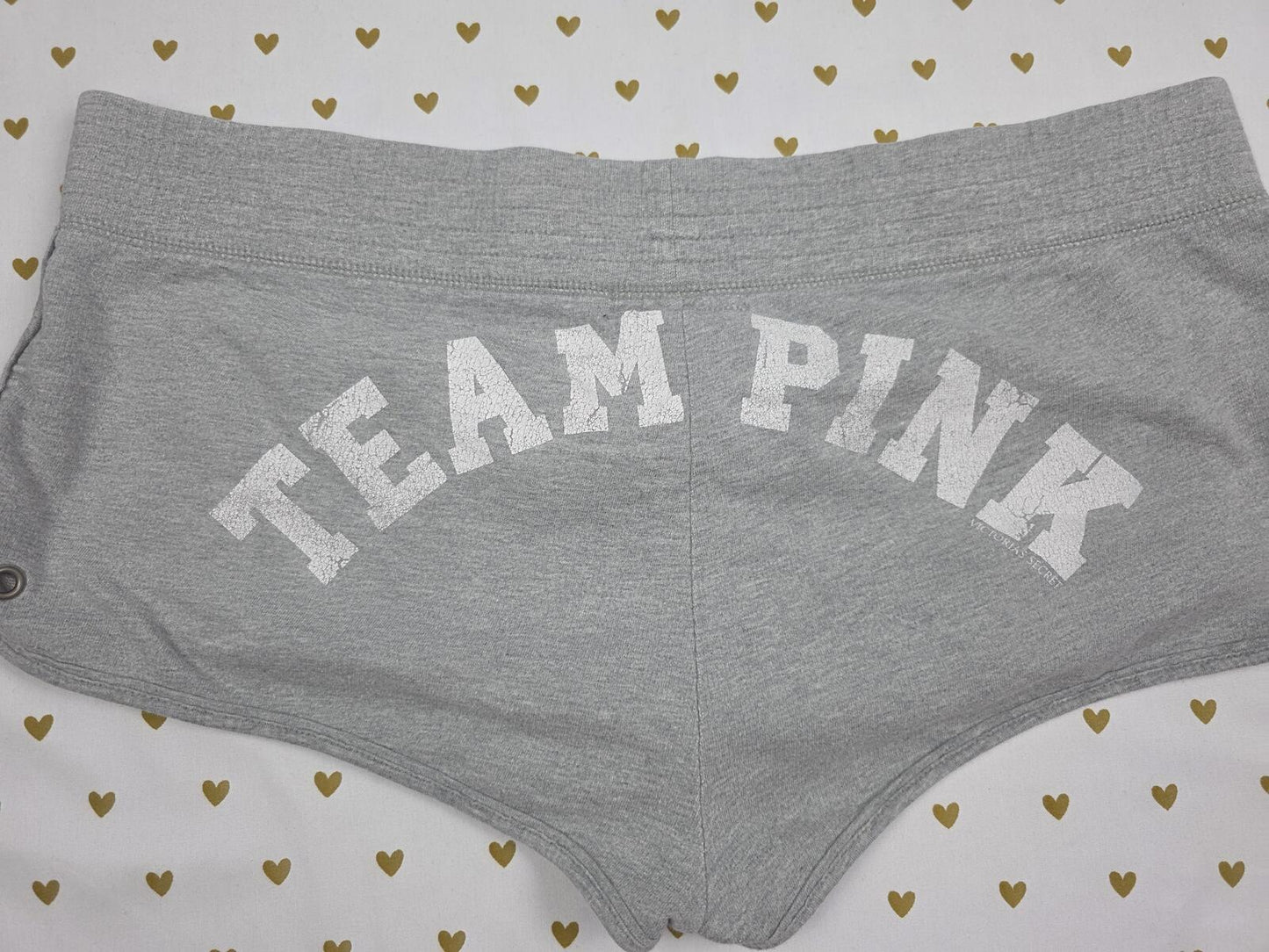 Victorias Secret PINK Vintage Grey y2k Team Booty Shorts LARGE