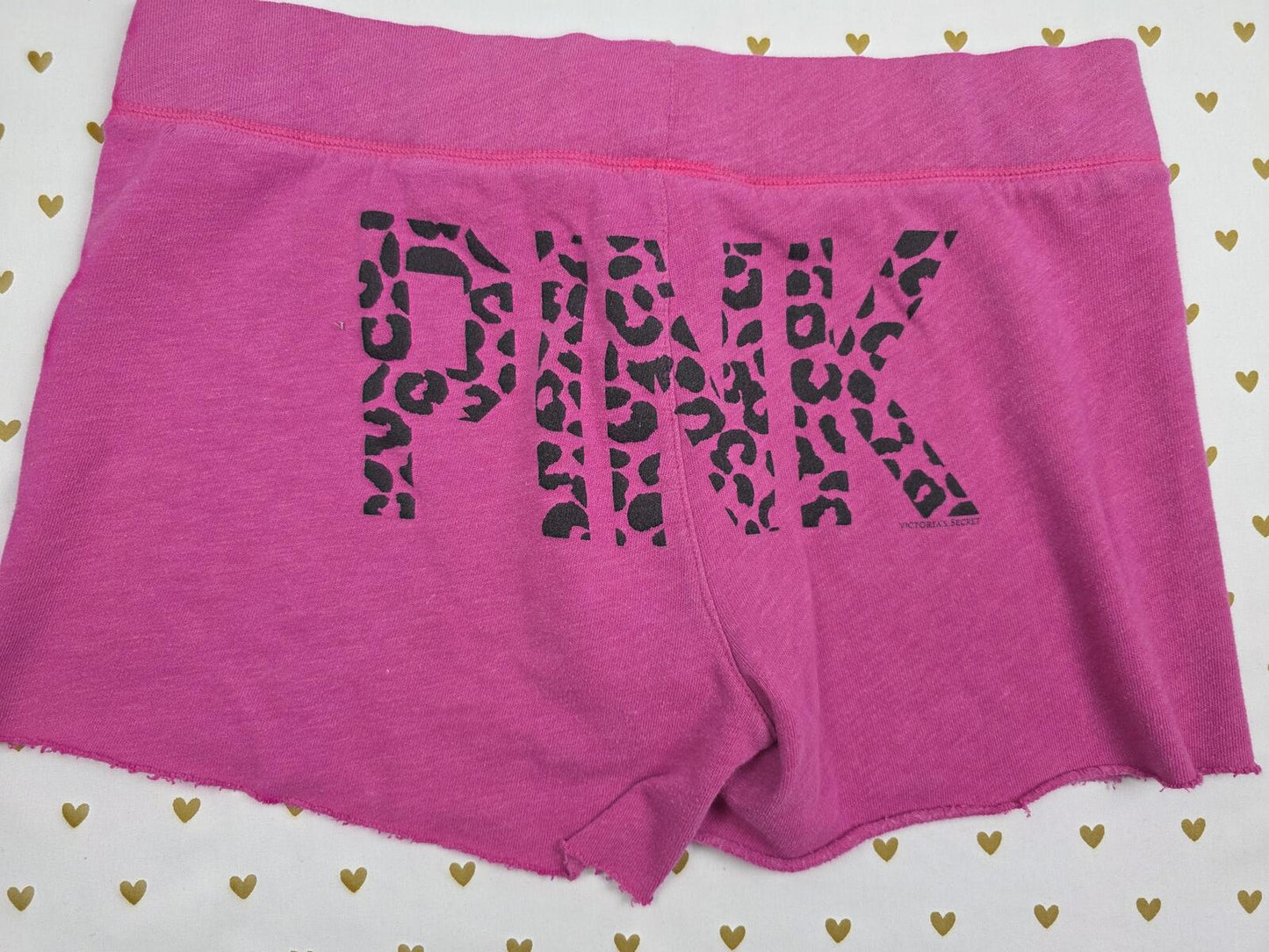 Victorias Secret PINK Leopard Cheetah Medium Y2k Vintage Sweat Shorts HTF