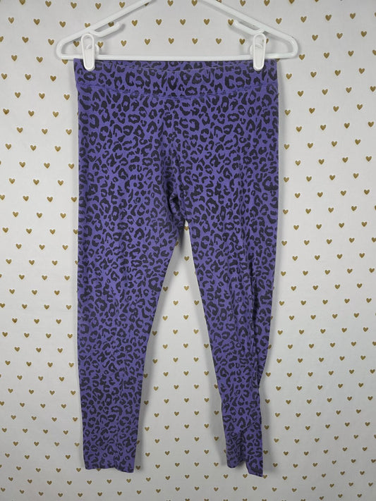 Victorias Secret PINK purple cheetah leopard yoga pants leggings medium