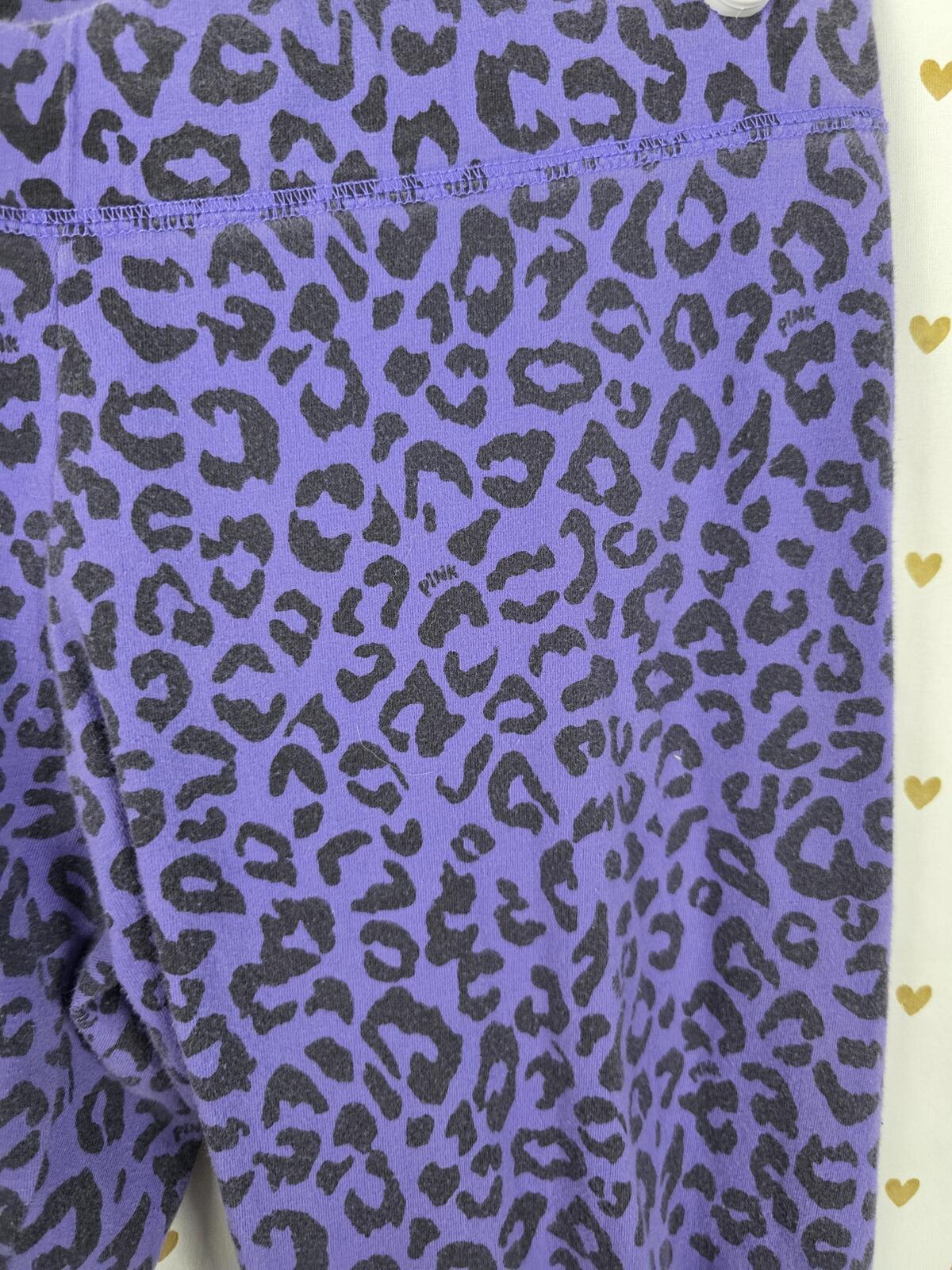 Victorias Secret PINK purple cheetah leopard yoga pants leggings medium
