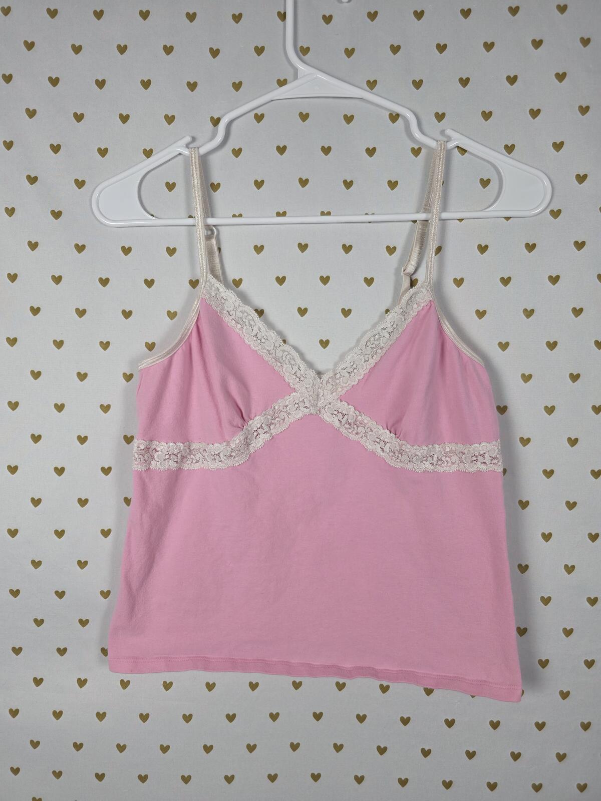 Victorias Secret PINK Vintage babydoll tank top Y2k MEDIUM Lace Lined 04