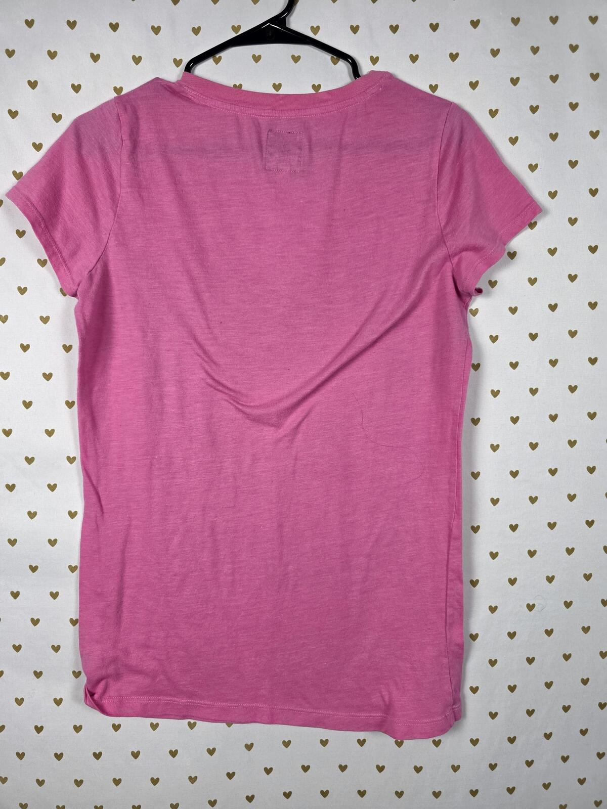 Victorias Secret PINK WARM MY HEART NOT MY PLANET V neck tee shirt LARGE VTG