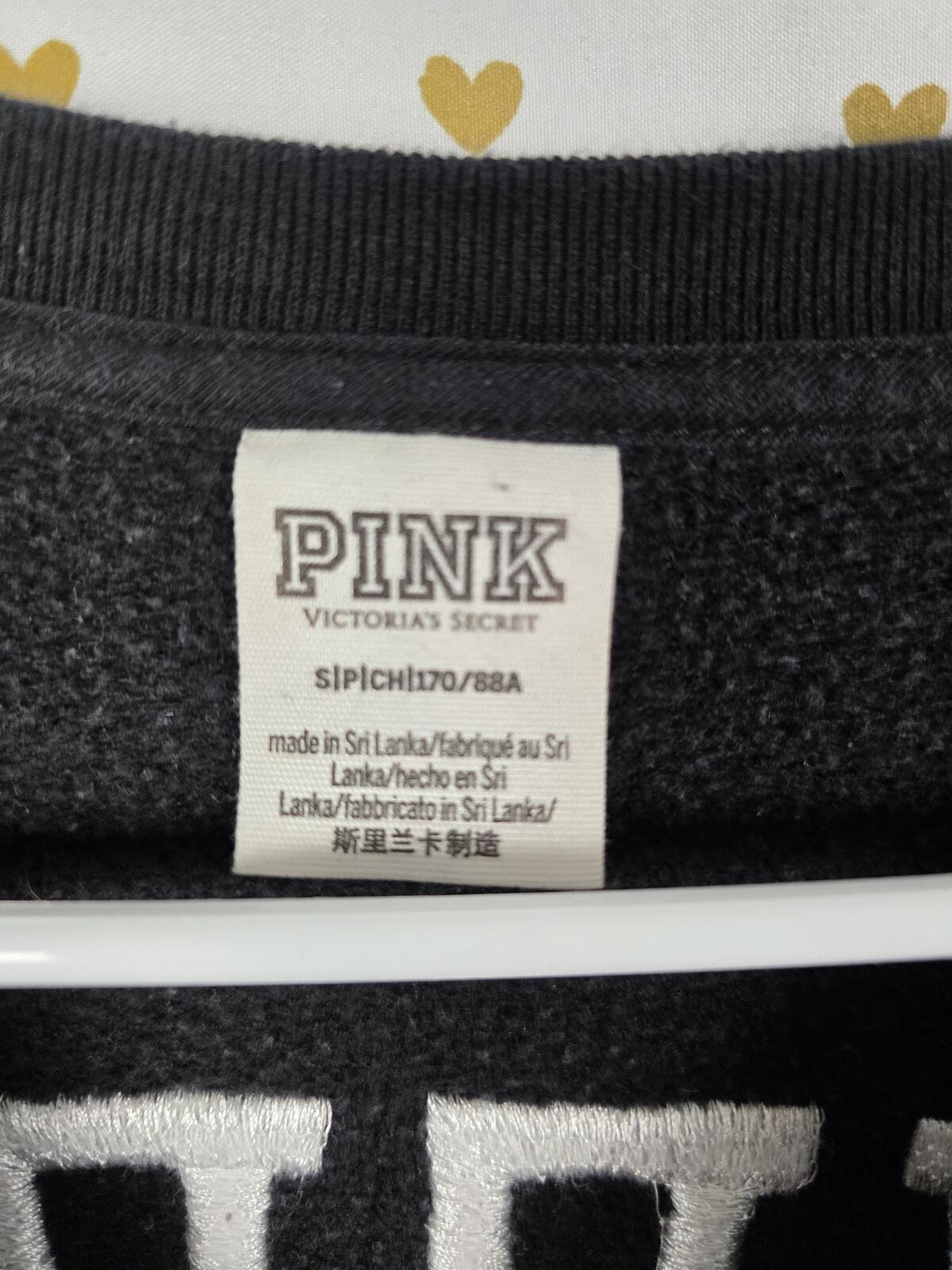 Victorias Secret Pink Embroidered Oversized Colorblock Tye Dye Sweater Shirt SM