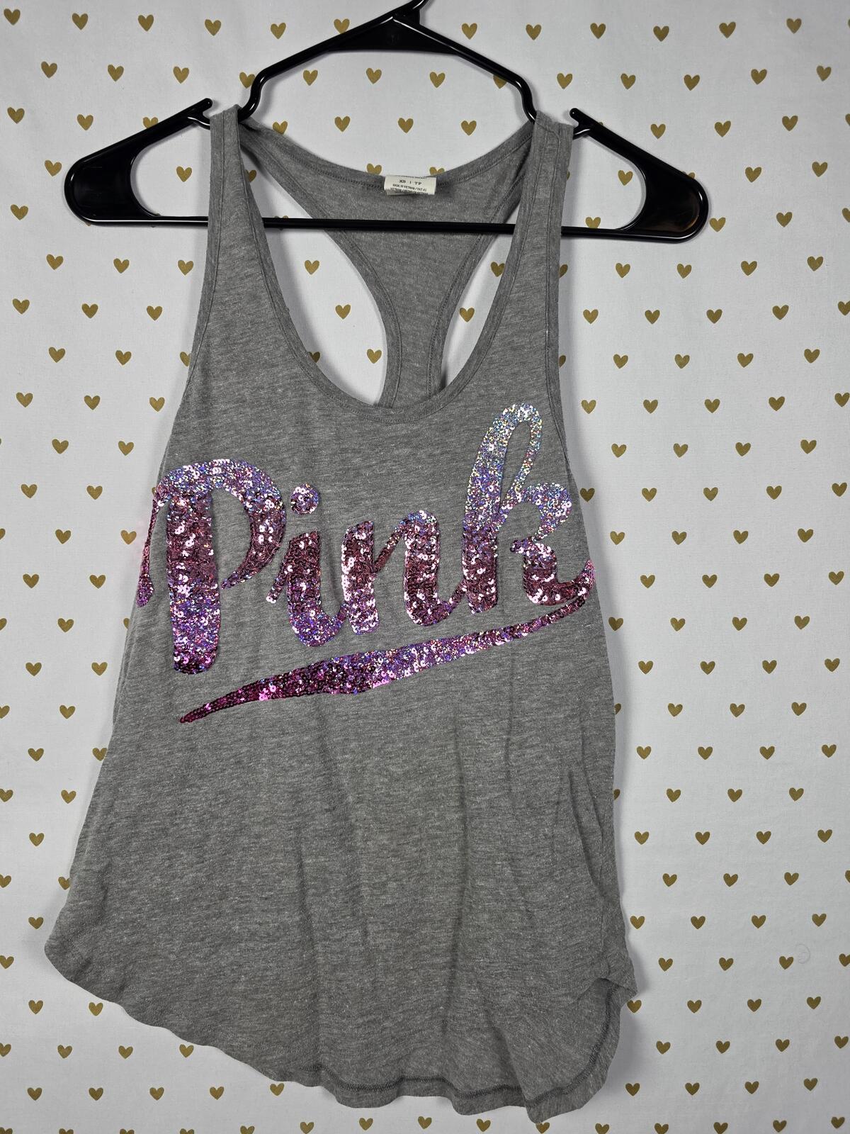 Victorias Secret PINK Gradient Bling Sequined Tank Top  Muscle Tee XS