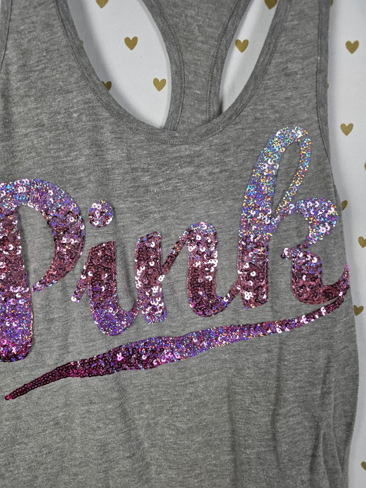Victorias Secret PINK Gradient Bling Sequined Tank Top  Muscle Tee XS