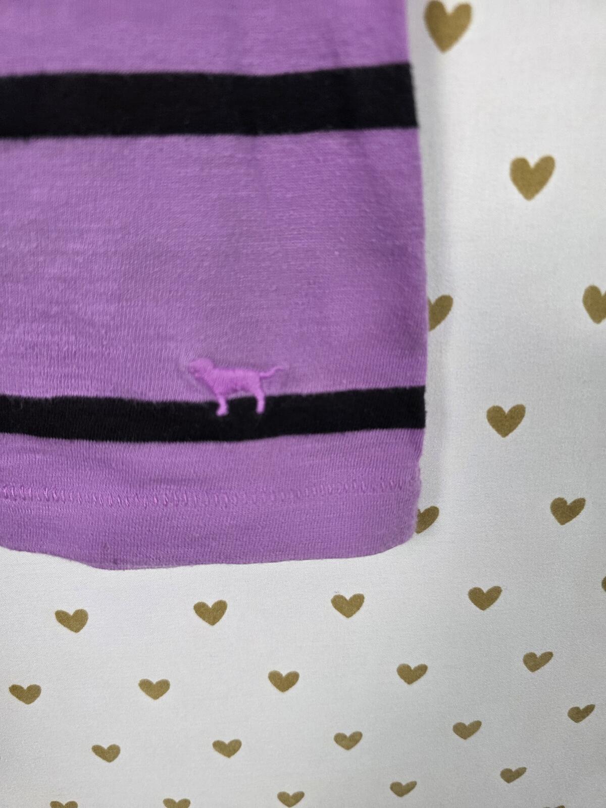 Victorias Secret PINK Vintage y2k Purple Striped tank top Muscle Tee SMALL