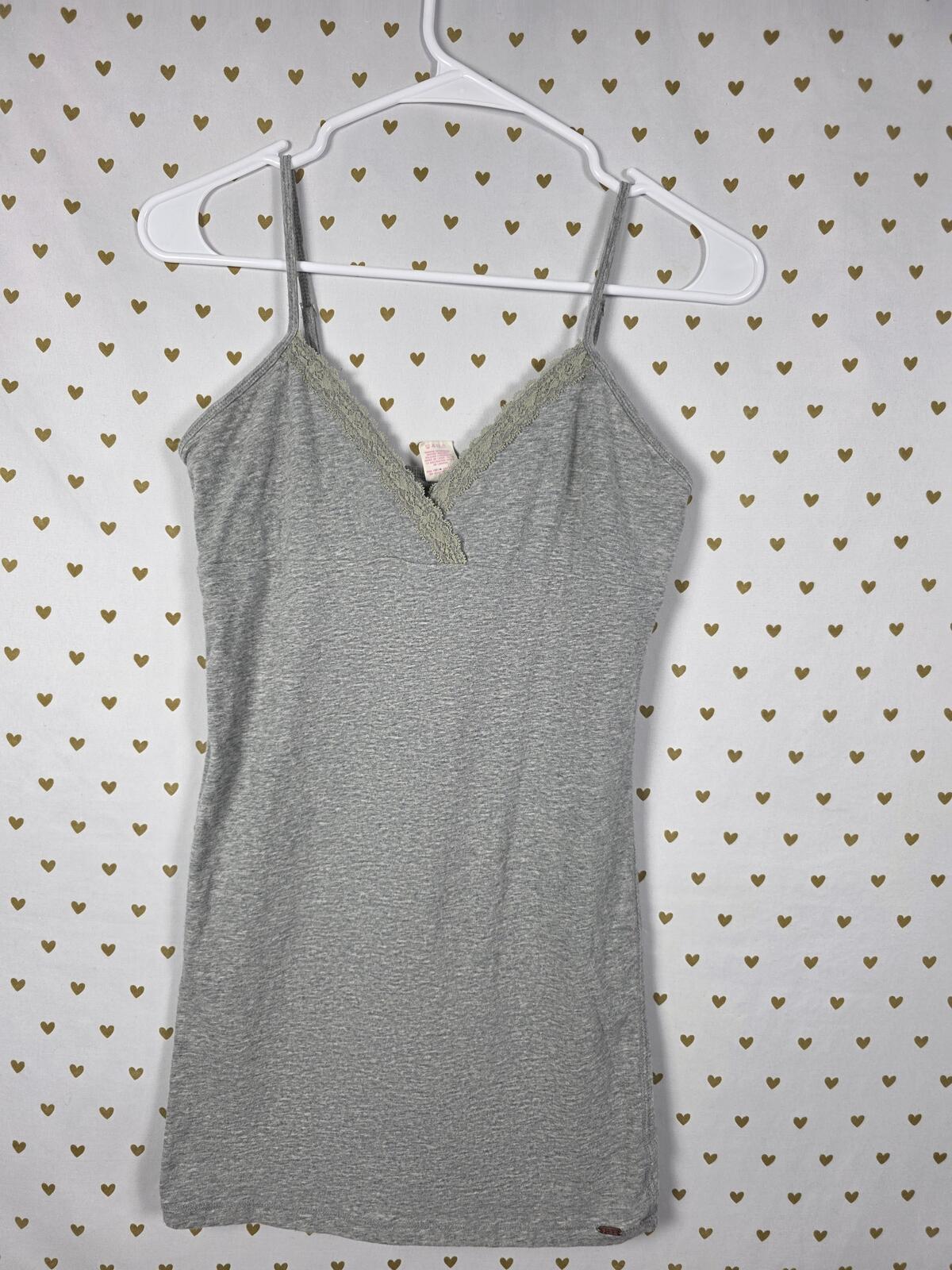 Victorias Secret PINK Grey Tank Top Mini Dress Vintage HEART y2k MEDIUM
