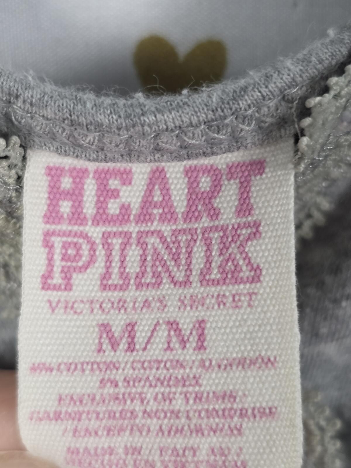 Victorias Secret PINK Grey Tank Top Mini Dress Vintage HEART y2k MEDIUM
