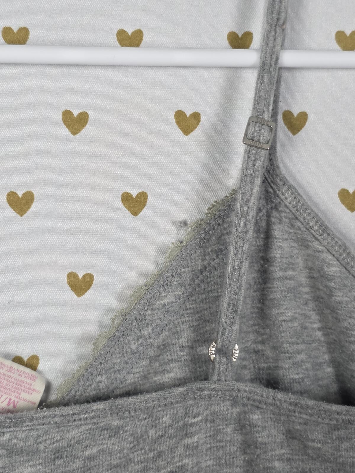 Victorias Secret PINK Grey Tank Top Mini Dress Vintage HEART y2k MEDIUM