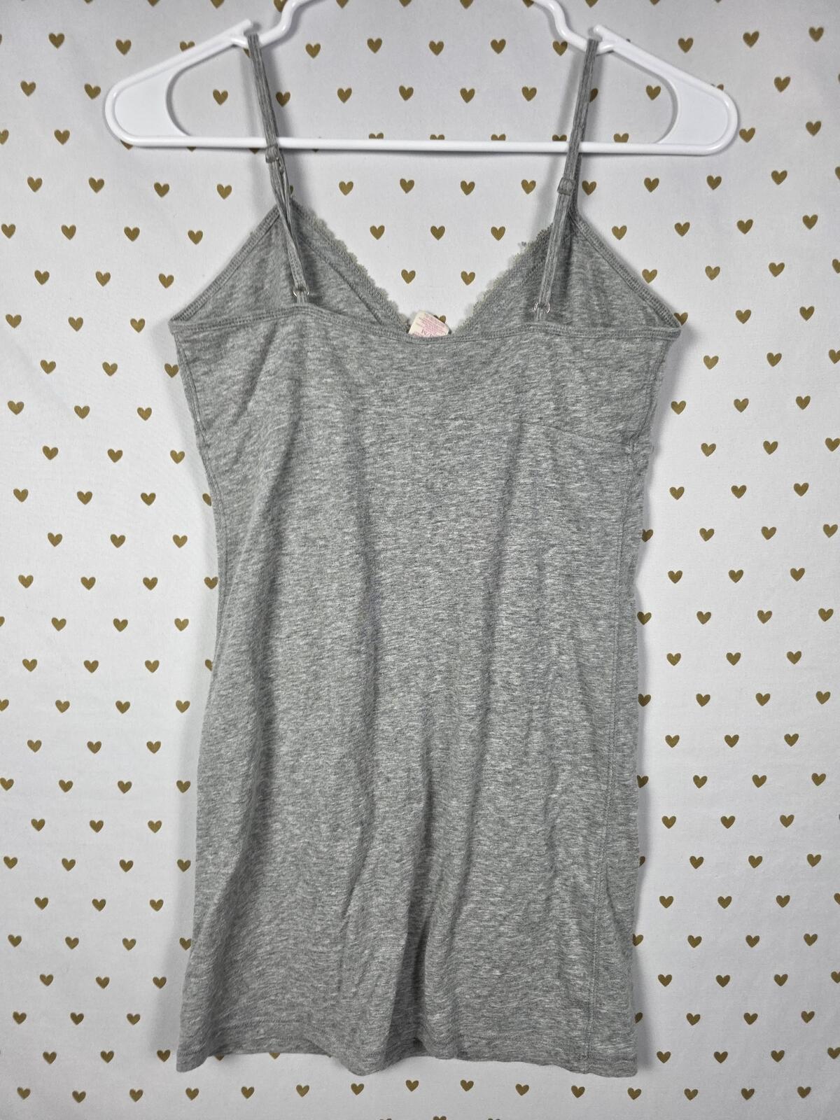 Victorias Secret PINK Grey Tank Top Mini Dress Vintage HEART y2k MEDIUM