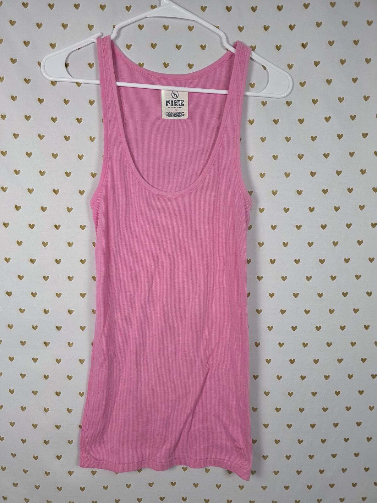 Victorias Secret PINK Vintage y2k Ribbed Tank Top LARGE