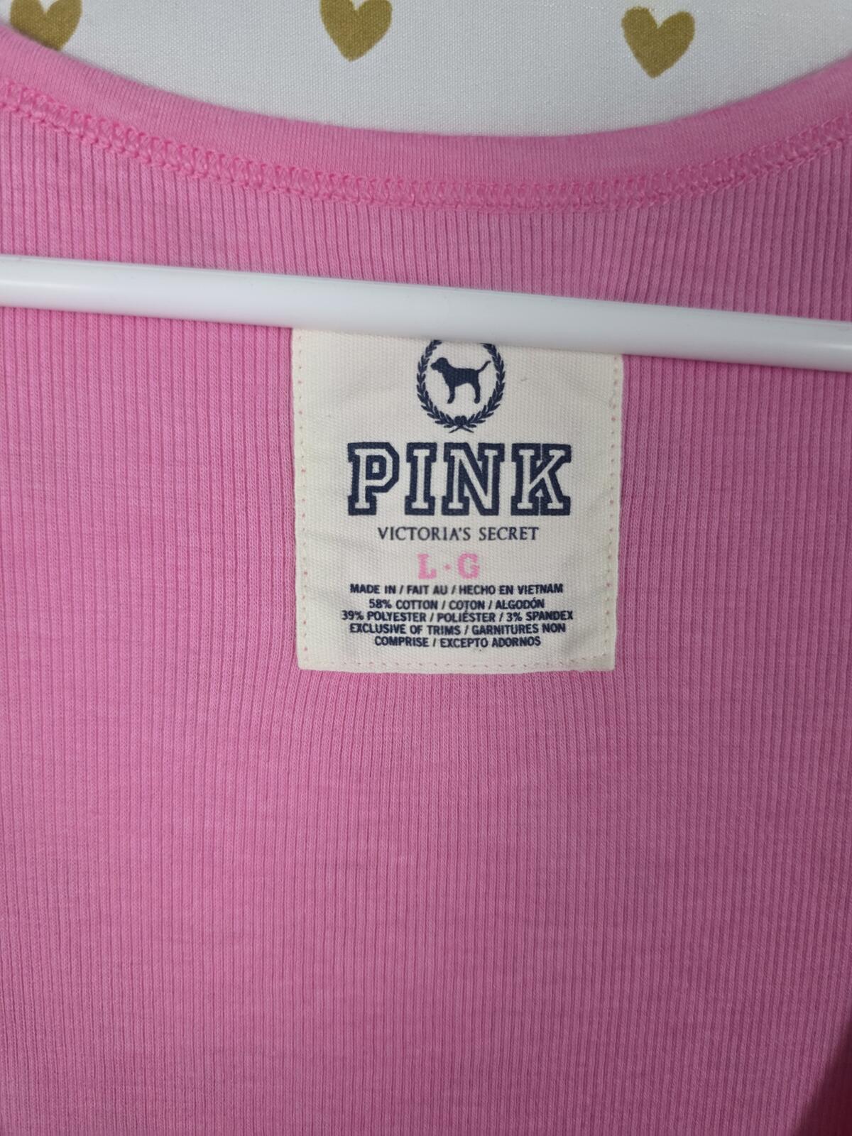 Victorias Secret PINK Vintage y2k Ribbed Tank Top LARGE