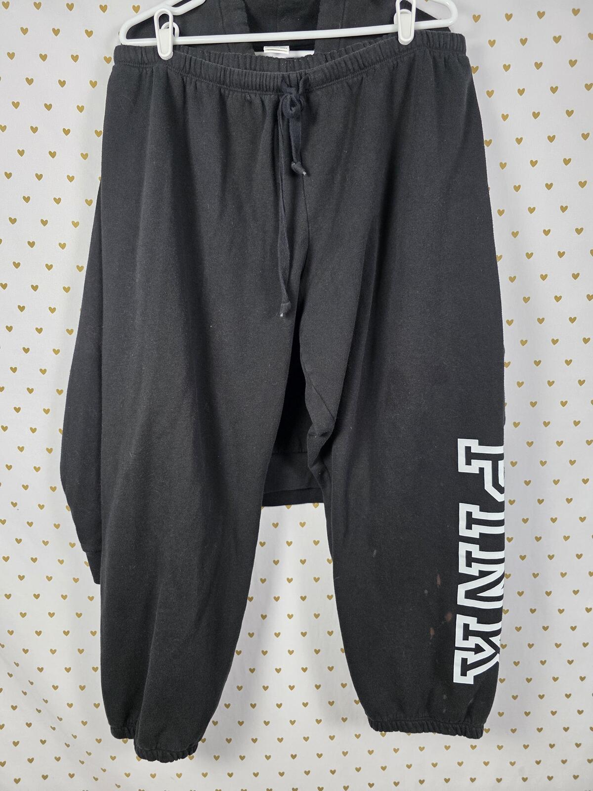 Victorias Secret Pink Block Logo Slouchy Sweater Sweatpants SET Joggers 2XL XXL