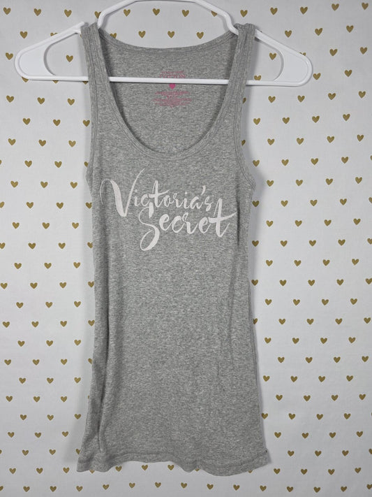 Victorias Secret PINK Ribbed Vintage Cotton Grey Medium Tank Top