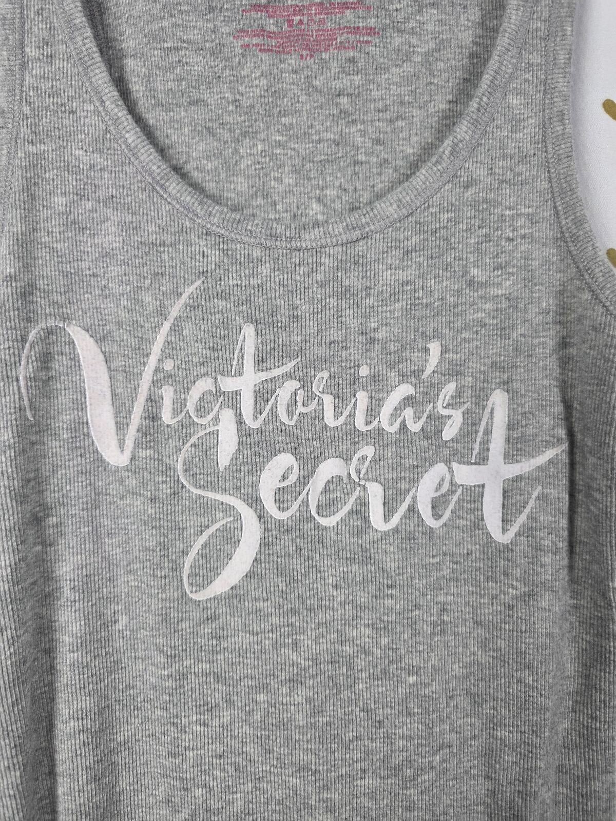 Victorias Secret PINK Ribbed Vintage Cotton Grey Medium Tank Top