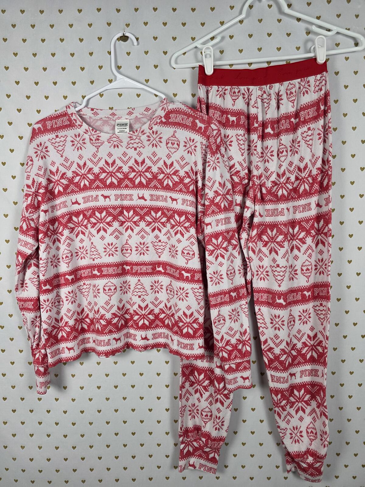 Victorias Secret PINK XS S Thermal Lounge Sleep Set Pajamas