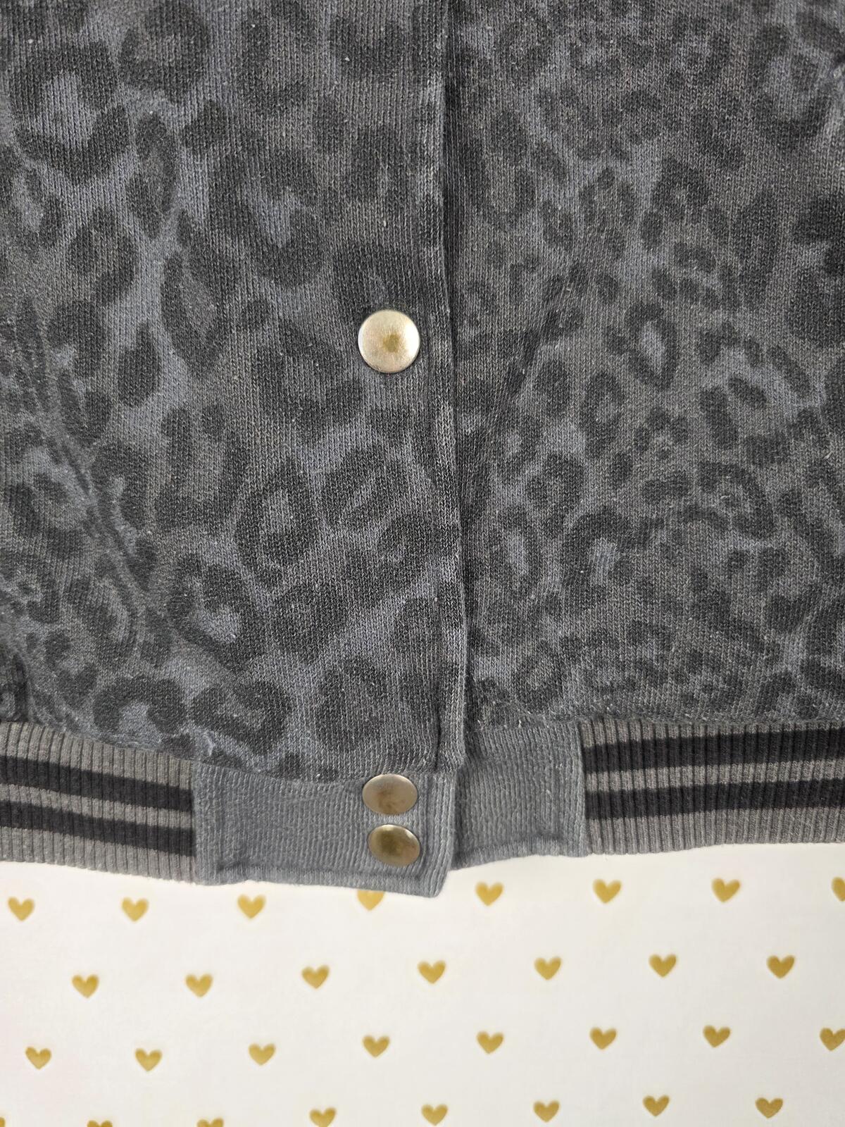 Victorias Secret Pink BLING CHEETAH LEOPARD Logo Varsity Bomber MEDIUM