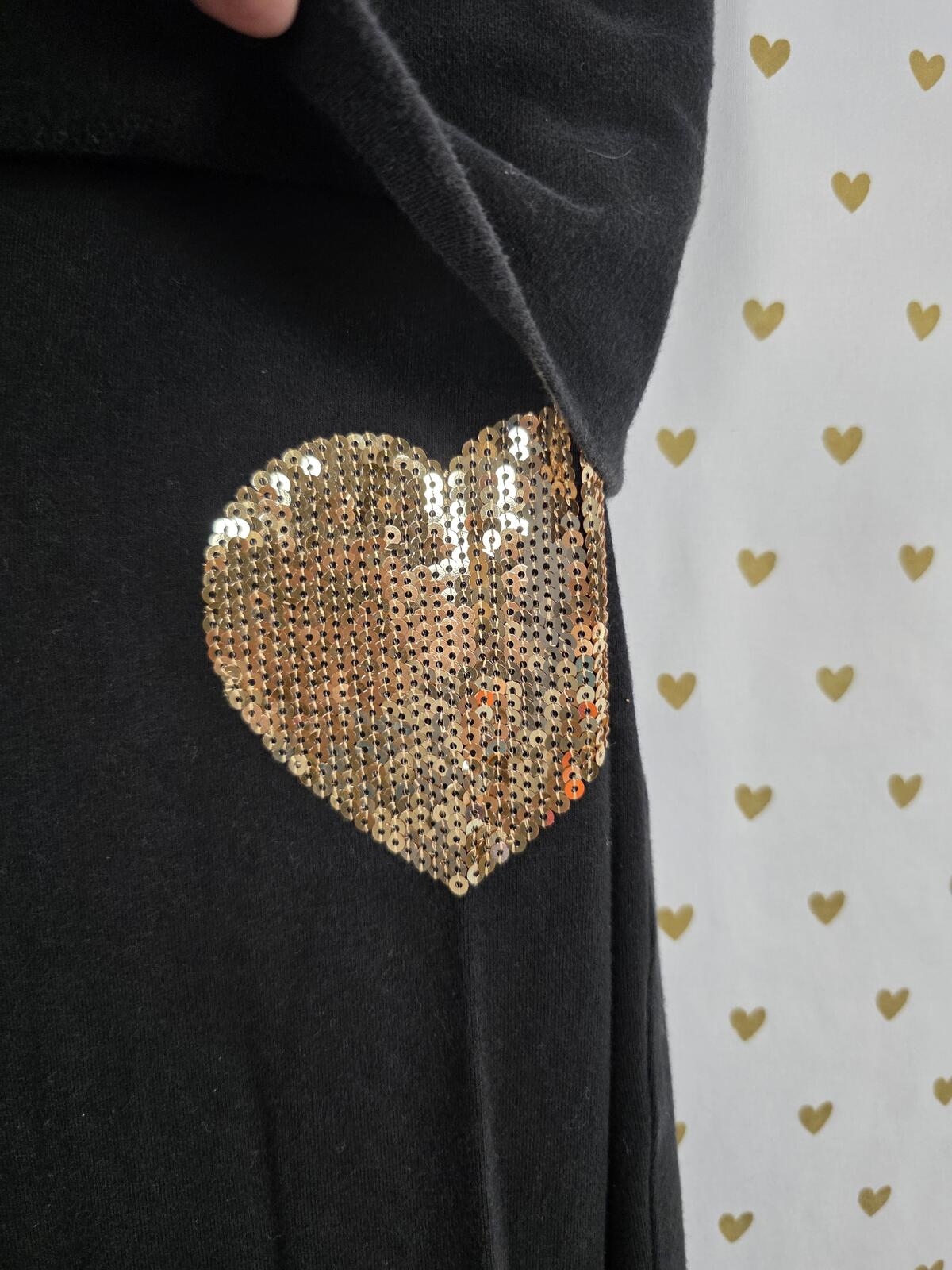 Victorias Secret PINK Gold Bling Vintage Foldover Yoga Pants Flare Heart SMALL