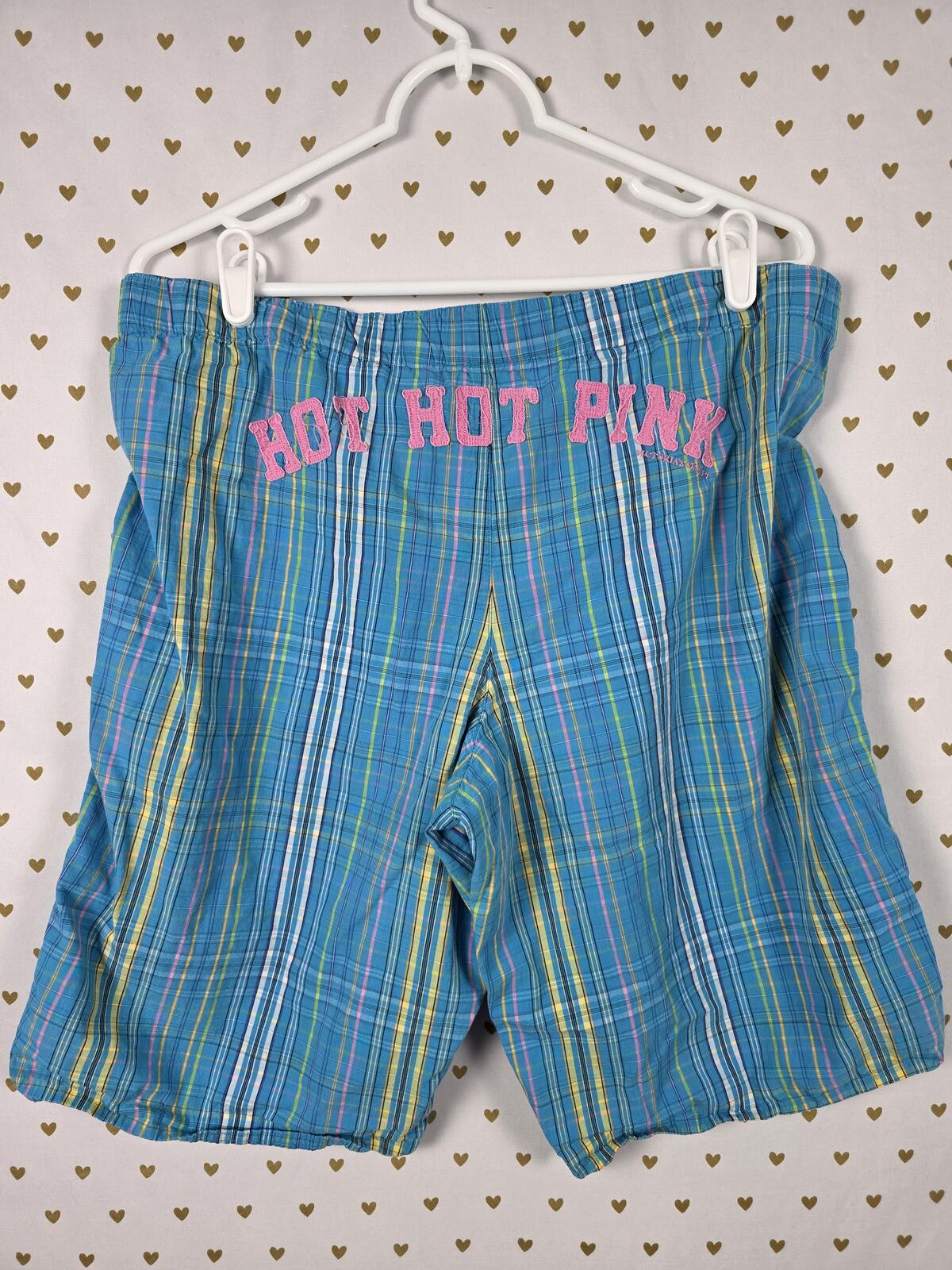 Victorias Secret PINK Vintage HOT Striped Long Sleep Shorts Pajama Bottoms L