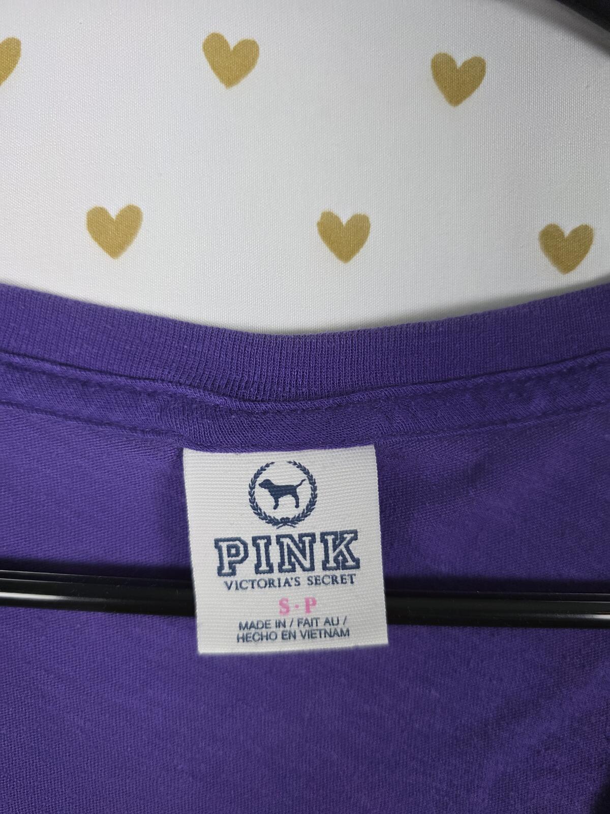 Victorias Secret PINK Vintage y2k SMALL Cotton V neck Tee shirt