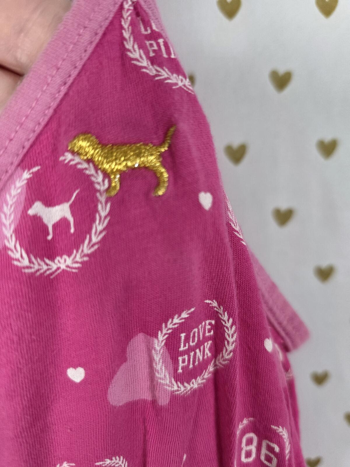 Vintage Victoria's Secret PINK Sundress Love 86 Dog Logo Y2K Ruffle M Dress