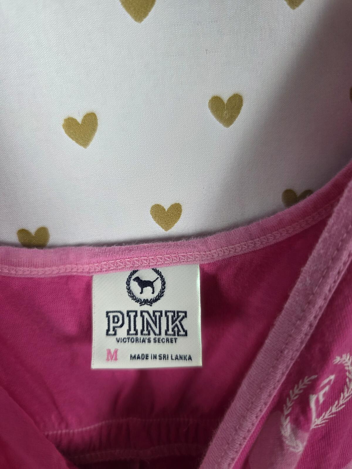 Vintage Victoria's Secret PINK Sundress Love 86 Dog Logo Y2K Ruffle M Dress