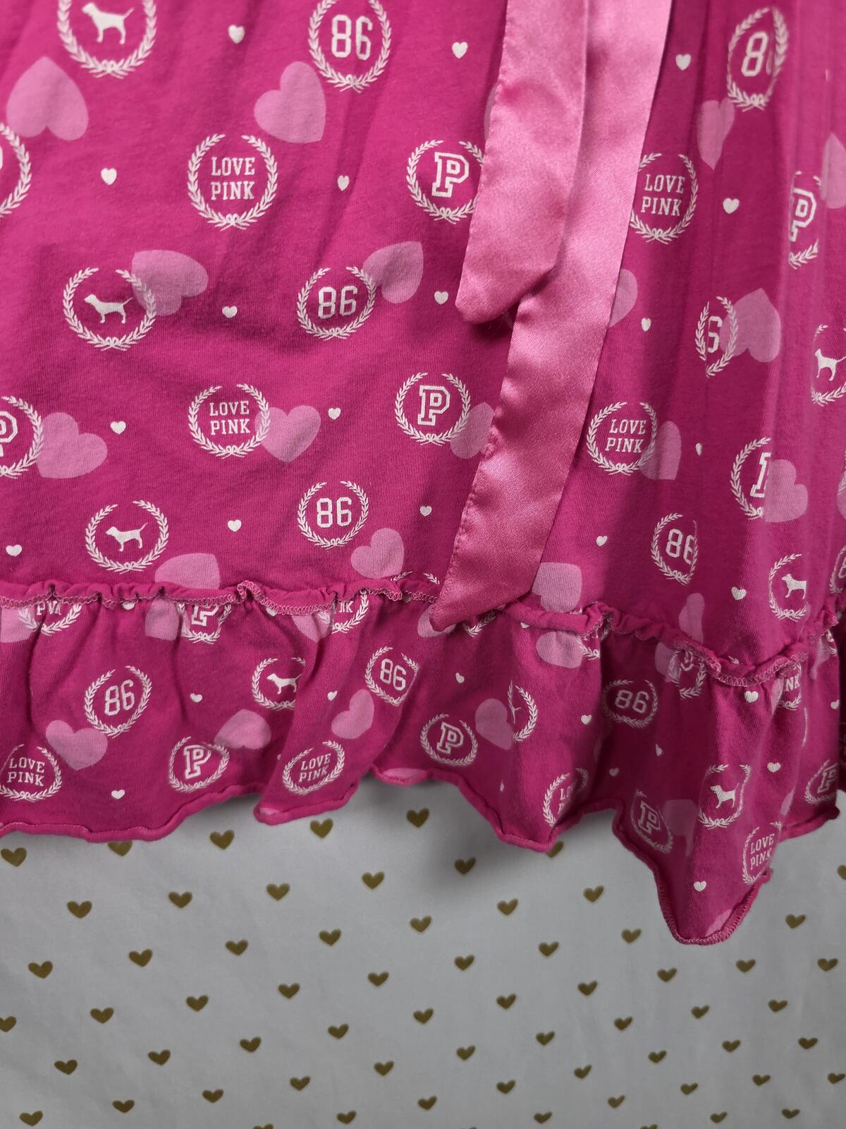 Vintage Victoria's Secret PINK Sundress Love 86 Dog Logo Y2K Ruffle M Dress
