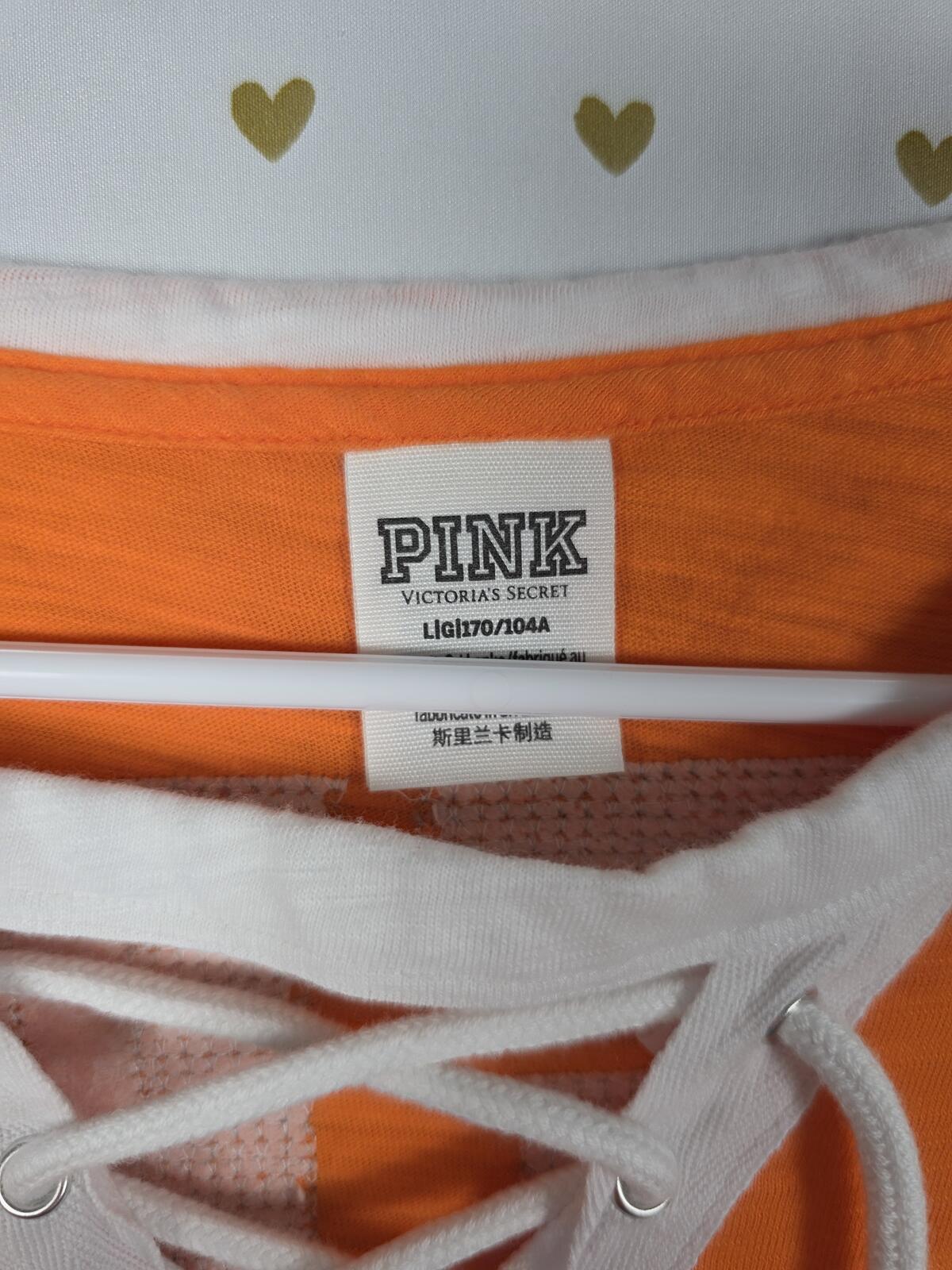 Victorias Secret PINK HTF HALLOWEEN Here for the BOOS BLING Tee Lace front LARGE