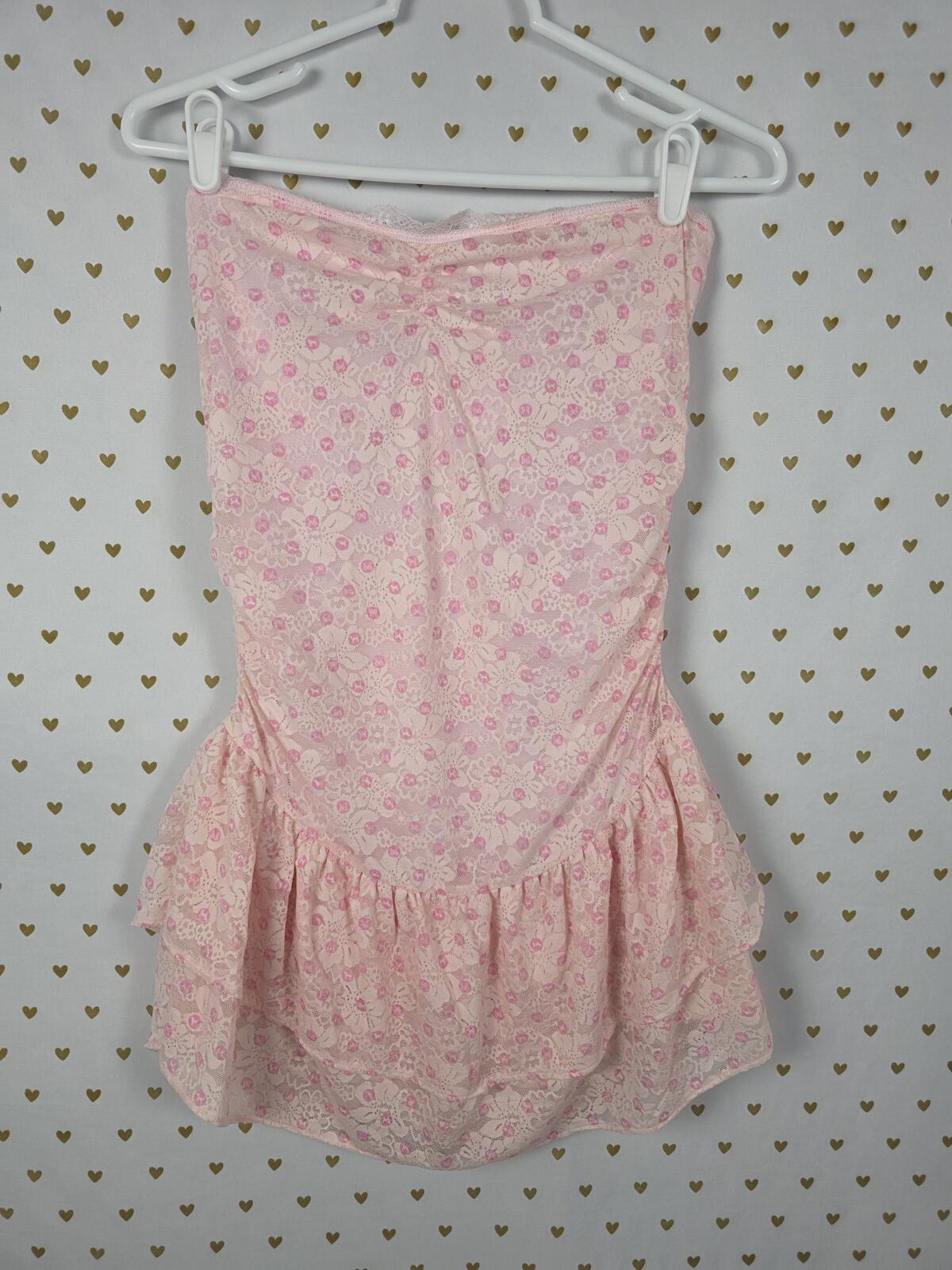 Victorias Secret PINK LOVESHACKFANCY Strapless Ruffled Dress MEDIUM