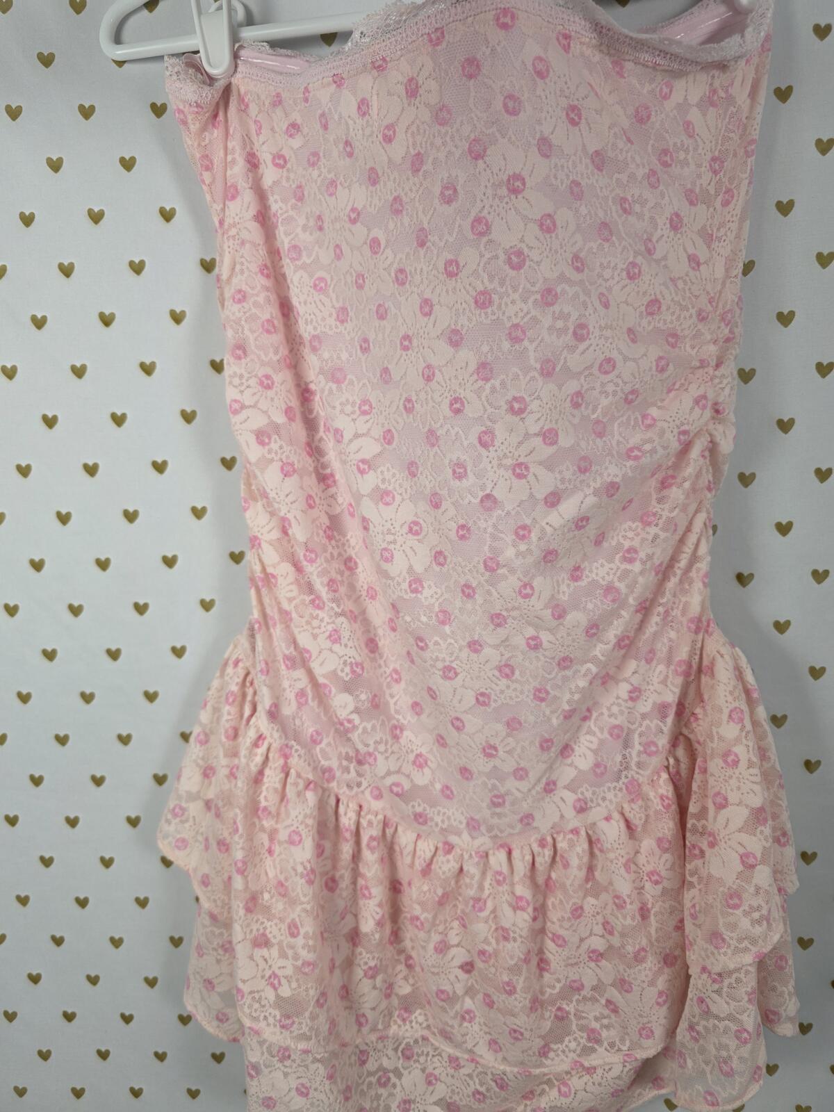 Victorias Secret PINK LOVESHACKFANCY Strapless Ruffled Dress MEDIUM