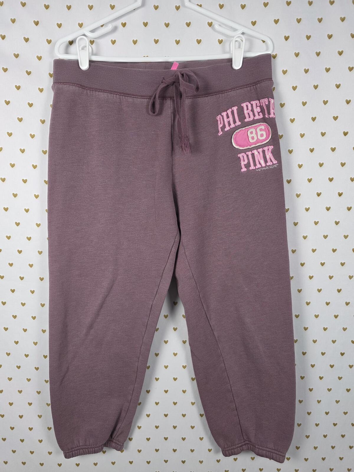Victorias Secret PINK Vintage PHI BETA PINK Joggers Sweatpants Y2k MEDIUM