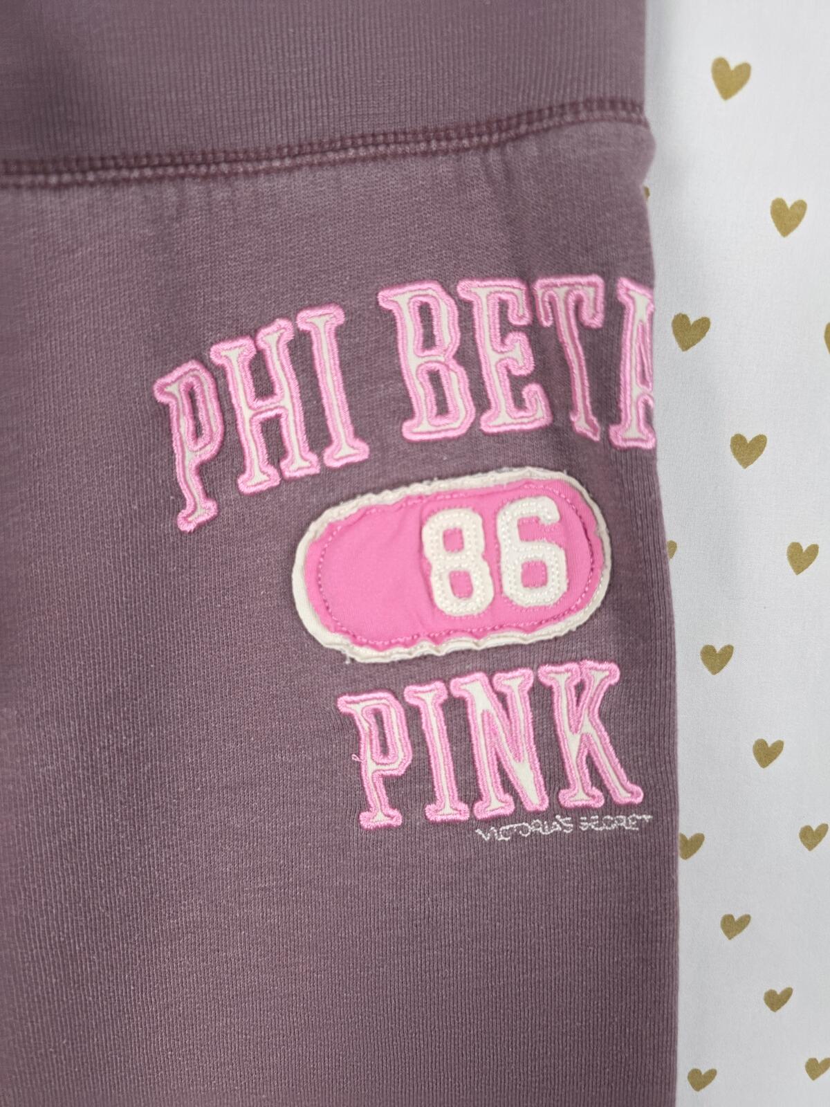 Victorias Secret PINK Vintage PHI BETA PINK Joggers Sweatpants Y2k MEDIUM