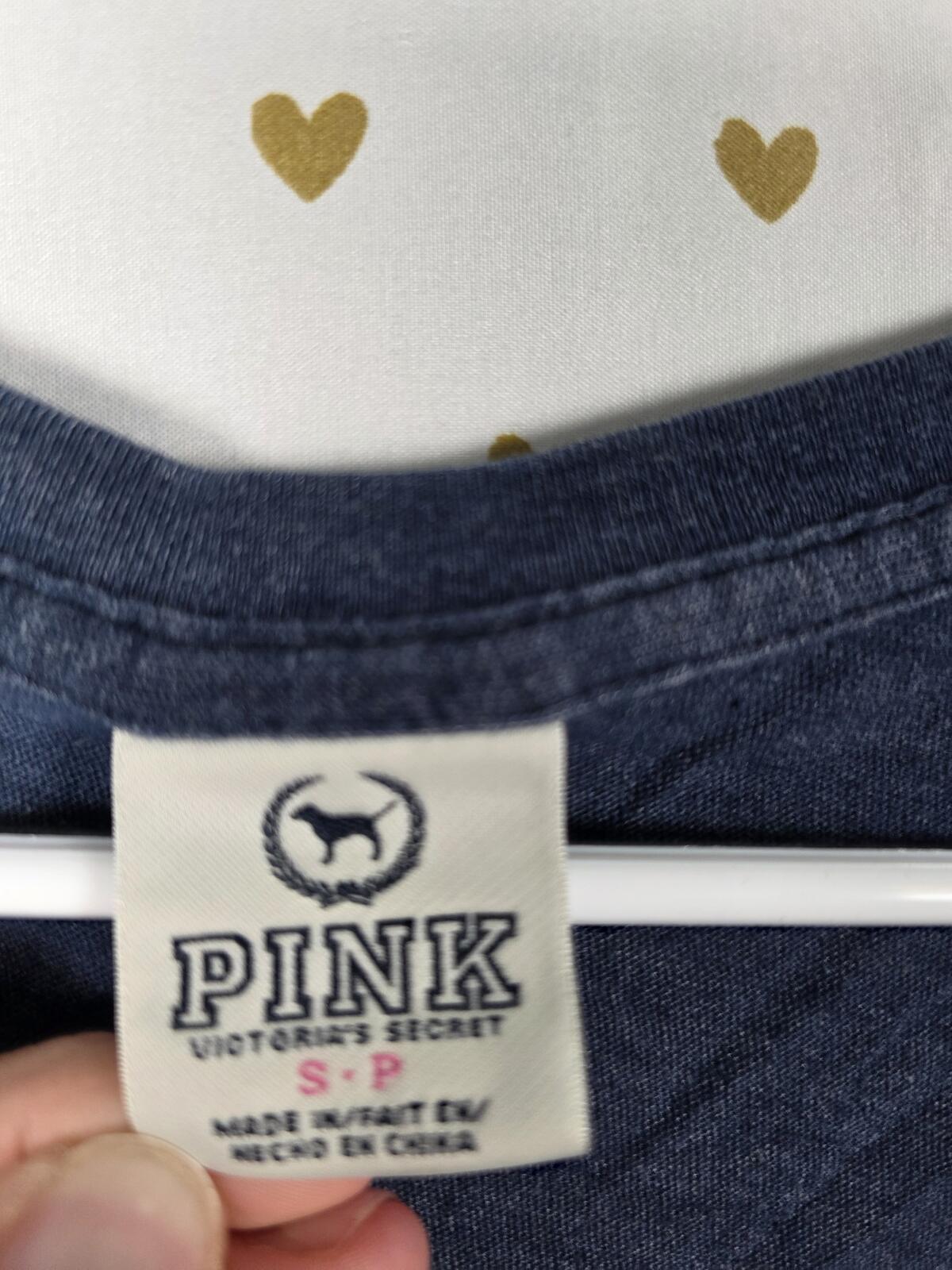 Victorias Secret PINK SWEET Vintage Y2k Rainbow V neck Tee shirt Small Cotton