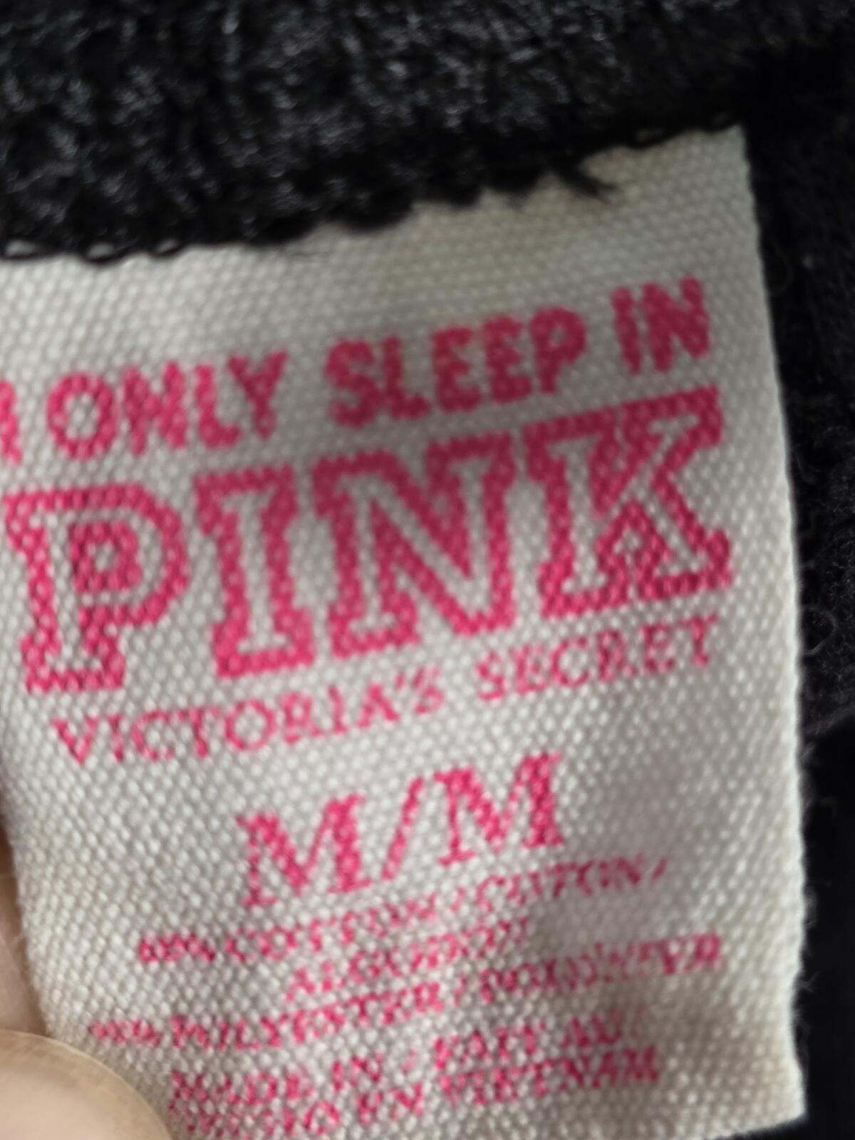 Victorias Secret PINK Logo Butt Tapered Joggers Sleep Pants pajama Bottoms MED