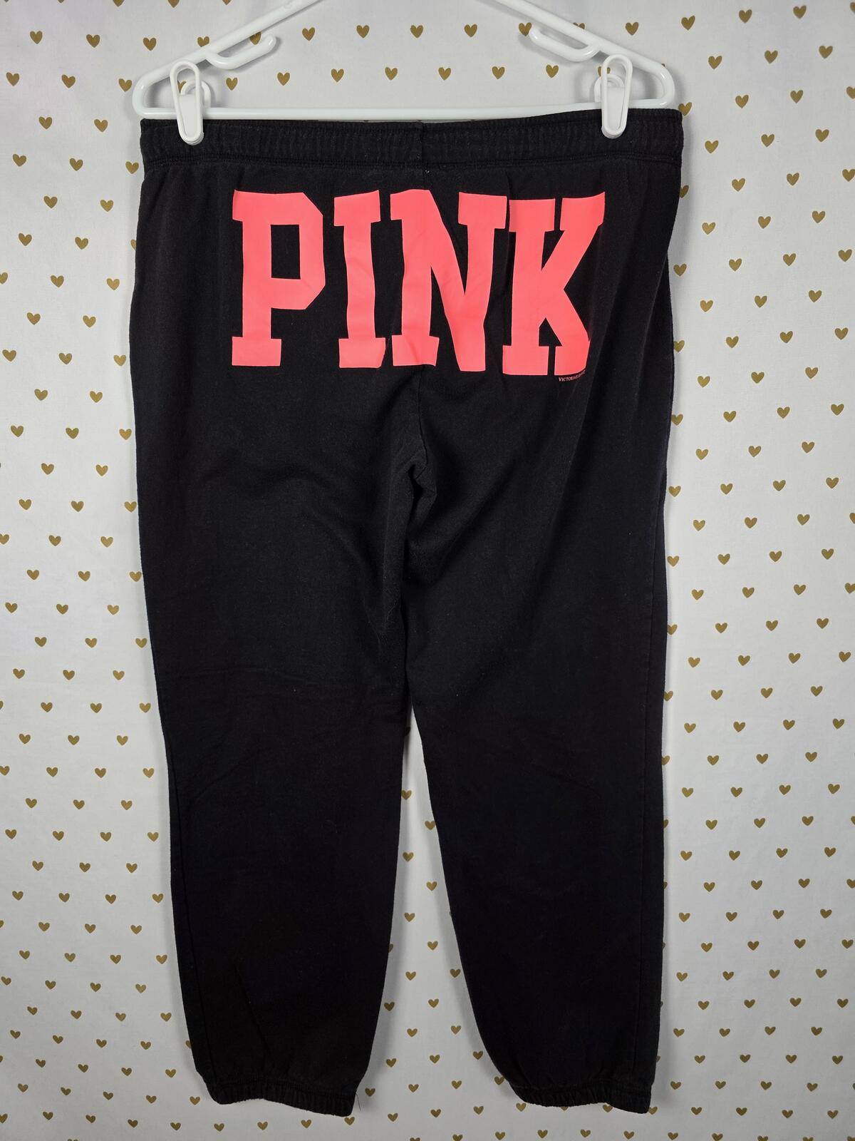 Victorias Secret PINK Logo Butt Tapered Joggers Sleep Pants pajama Bottoms MED