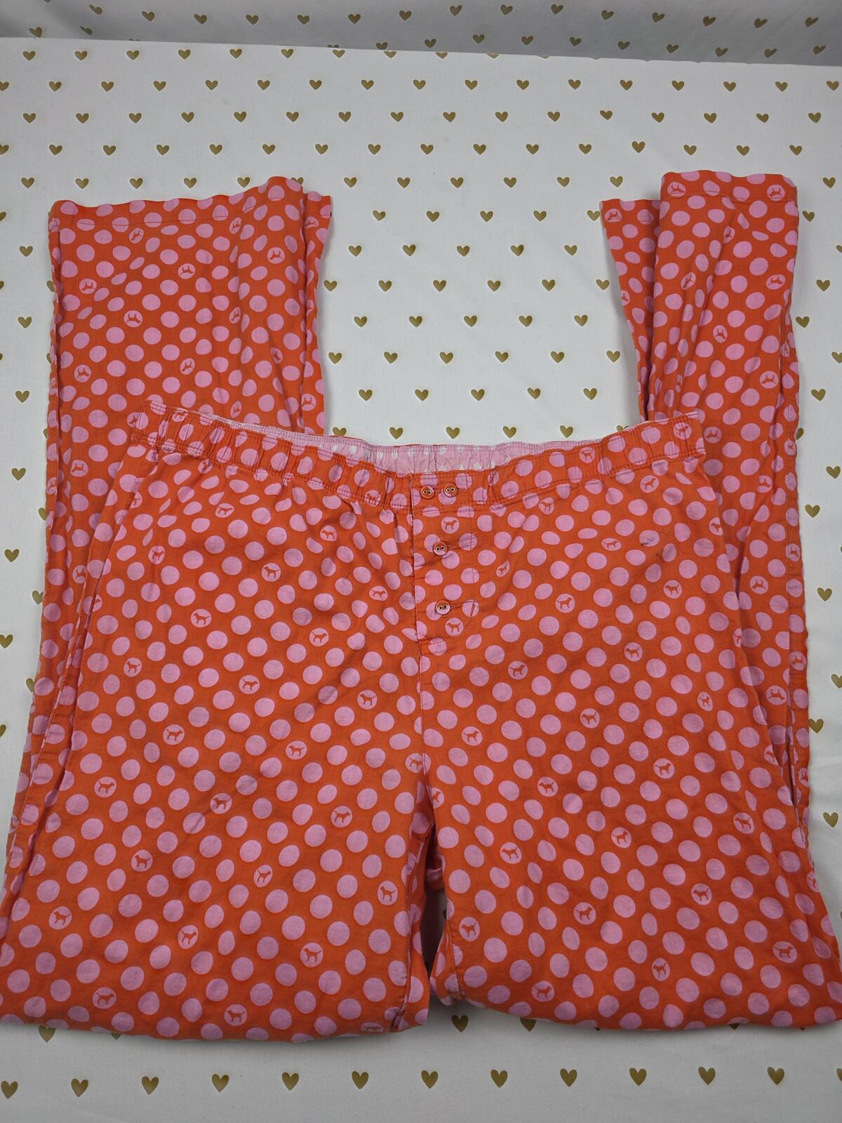 Victorias Secret PINK Vintage Y2k POLKA DOT Logo BUTT Sleep Pants COTTON Medium