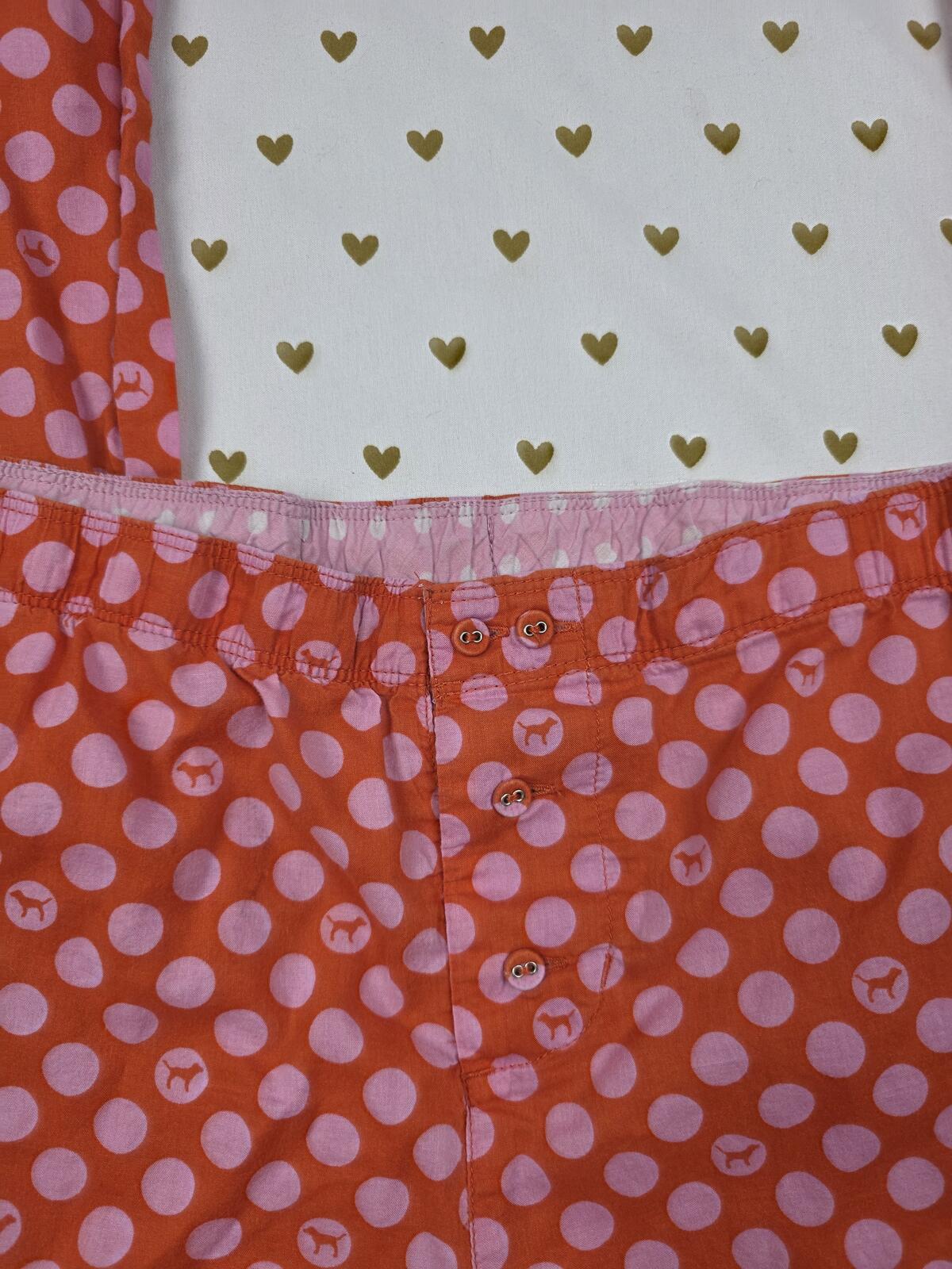 Victorias Secret PINK Vintage Y2k POLKA DOT Logo BUTT Sleep Pants COTTON Medium