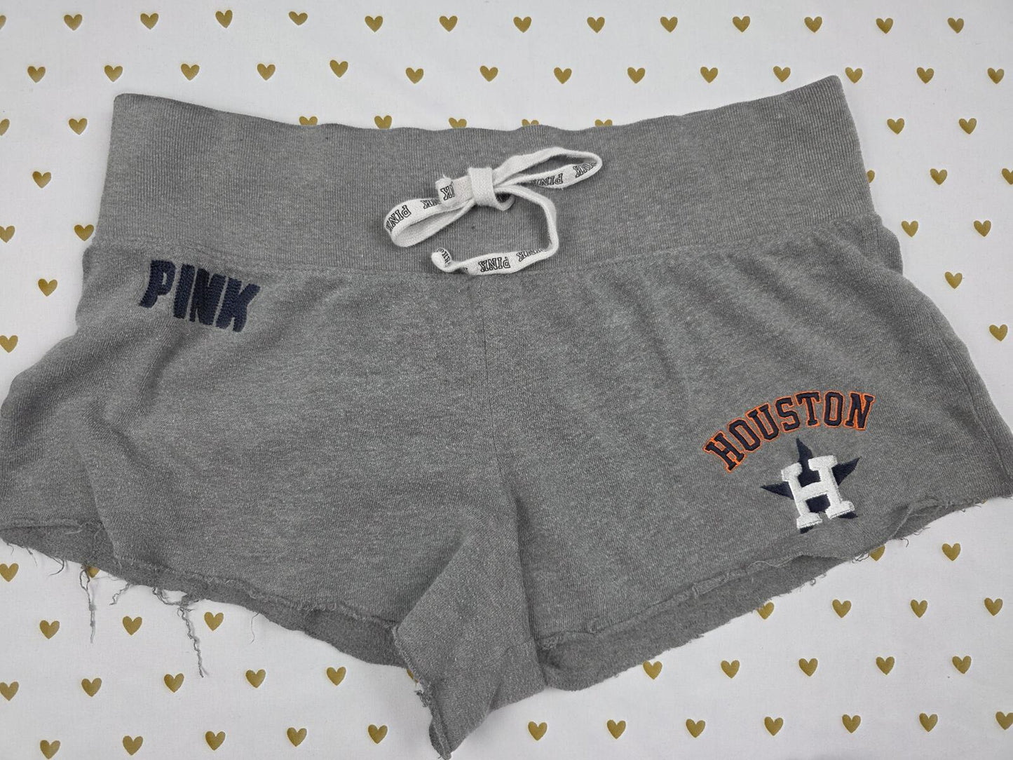 Victorias Secret PINK HOUSTON ASTROS MLB Sweat Shorts Logo Butt MEDIUM