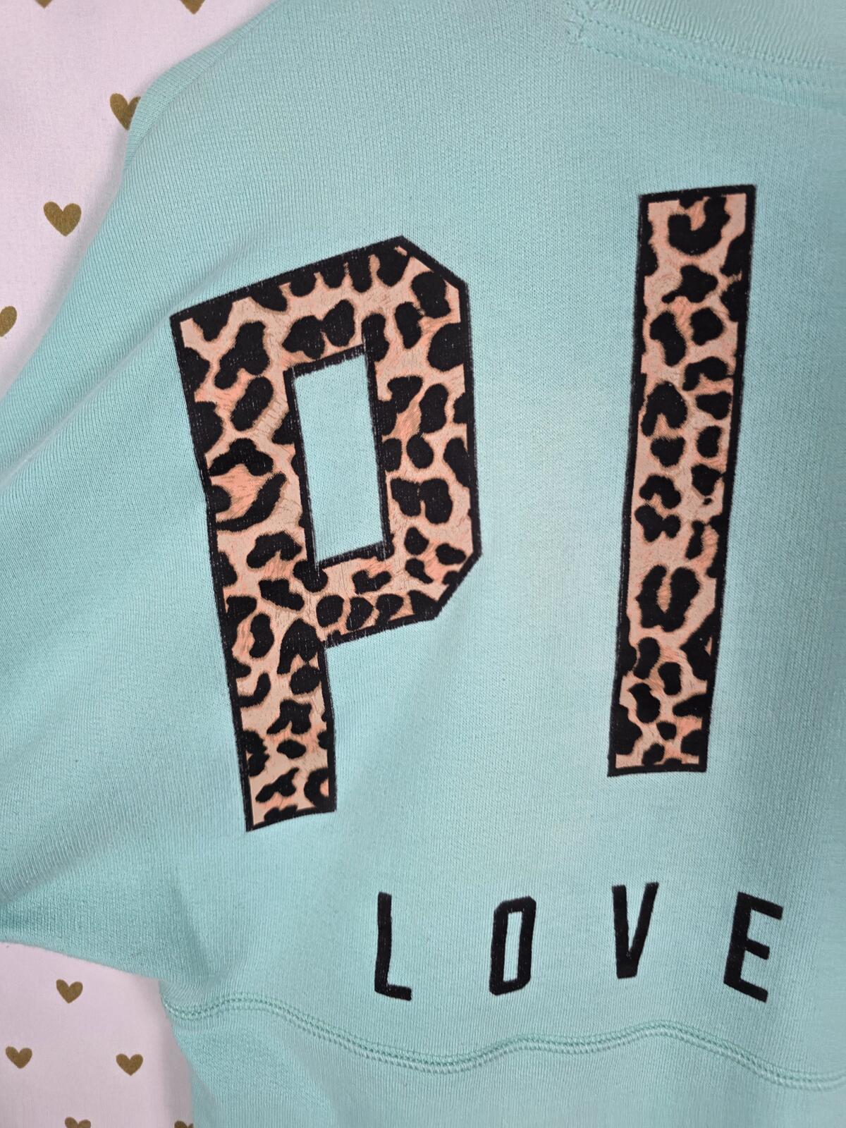 Victorias Secret Pink Leopard Cheetah Logo Sweater Shirt XS Oversized