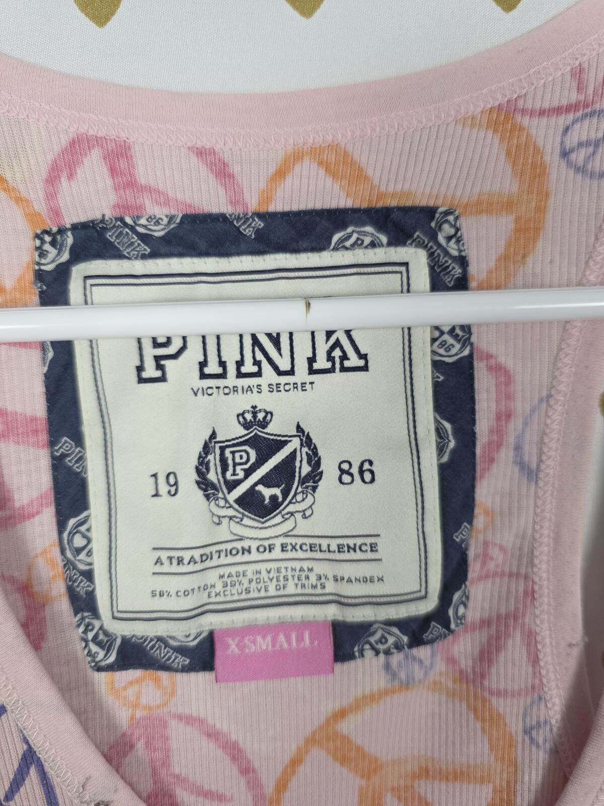 Victorias Secret PINK vintage Y2k PEACE Ribbed tank top XS