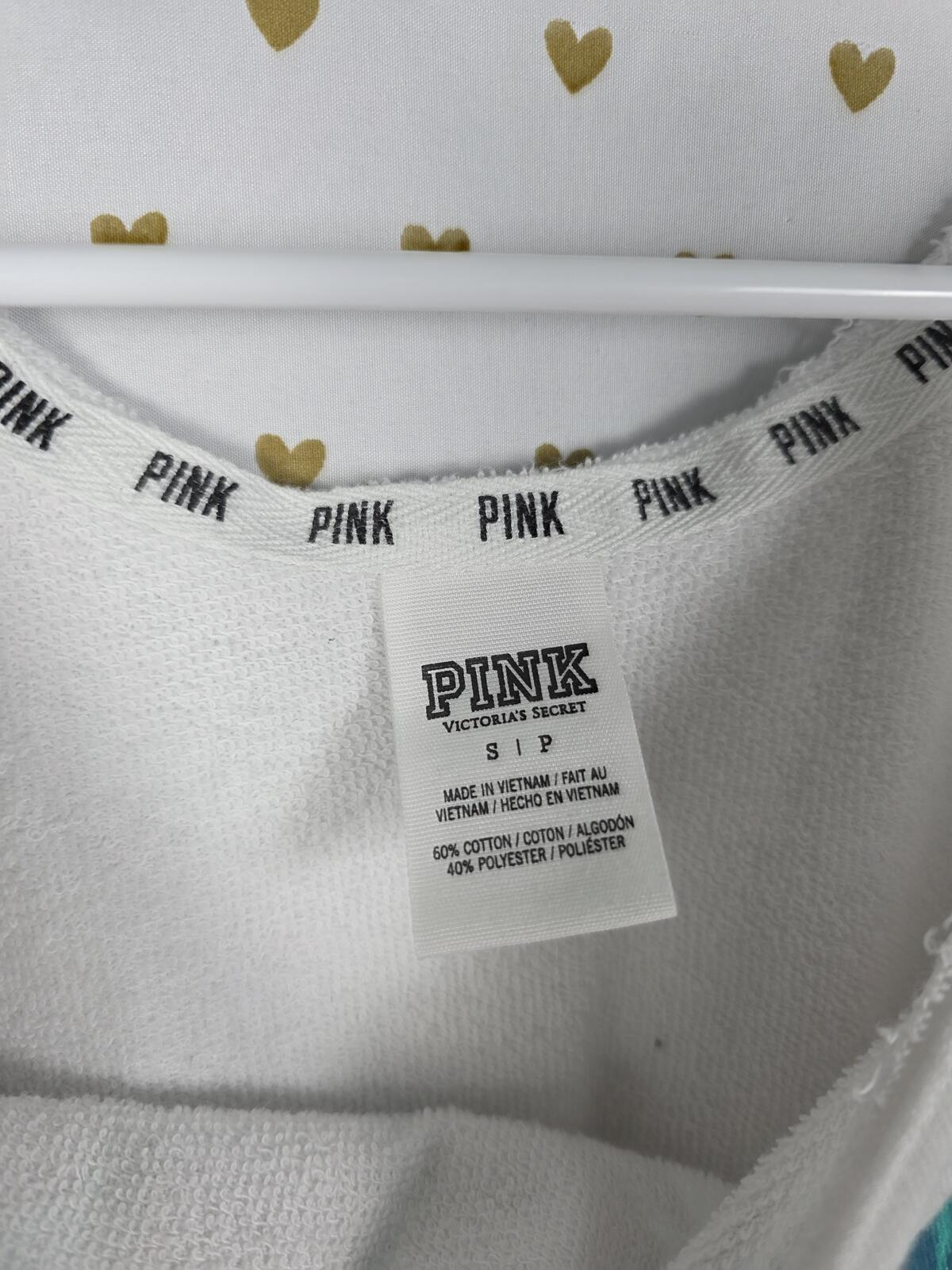 Victorias Secret Pink Slouchy Logo Off shoulder sweater shirt SMALL