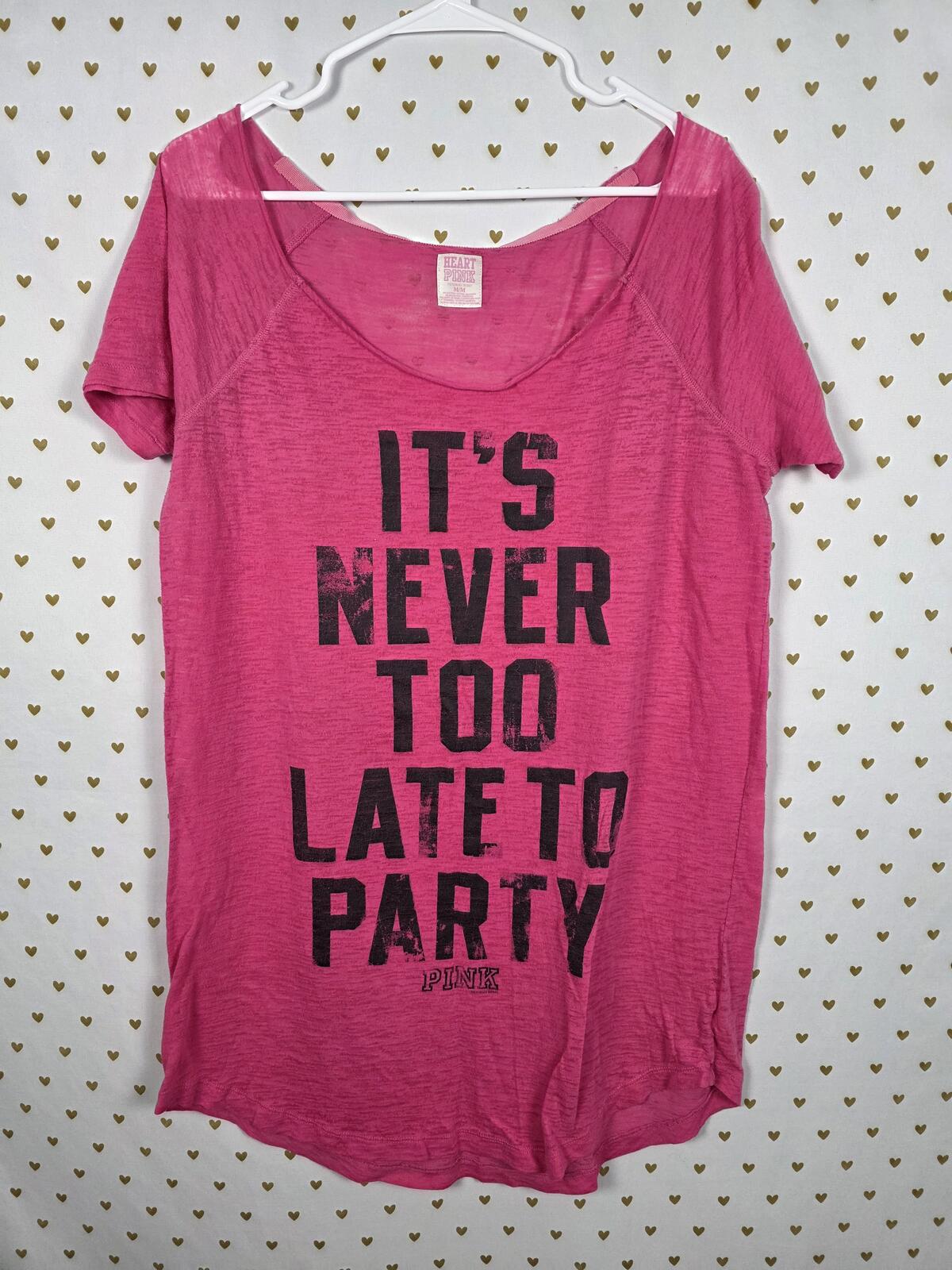 Victorias Secret PINK Vintage y2k NEVER TOO LATE TO PARTY Sleep Dress Nightgown
