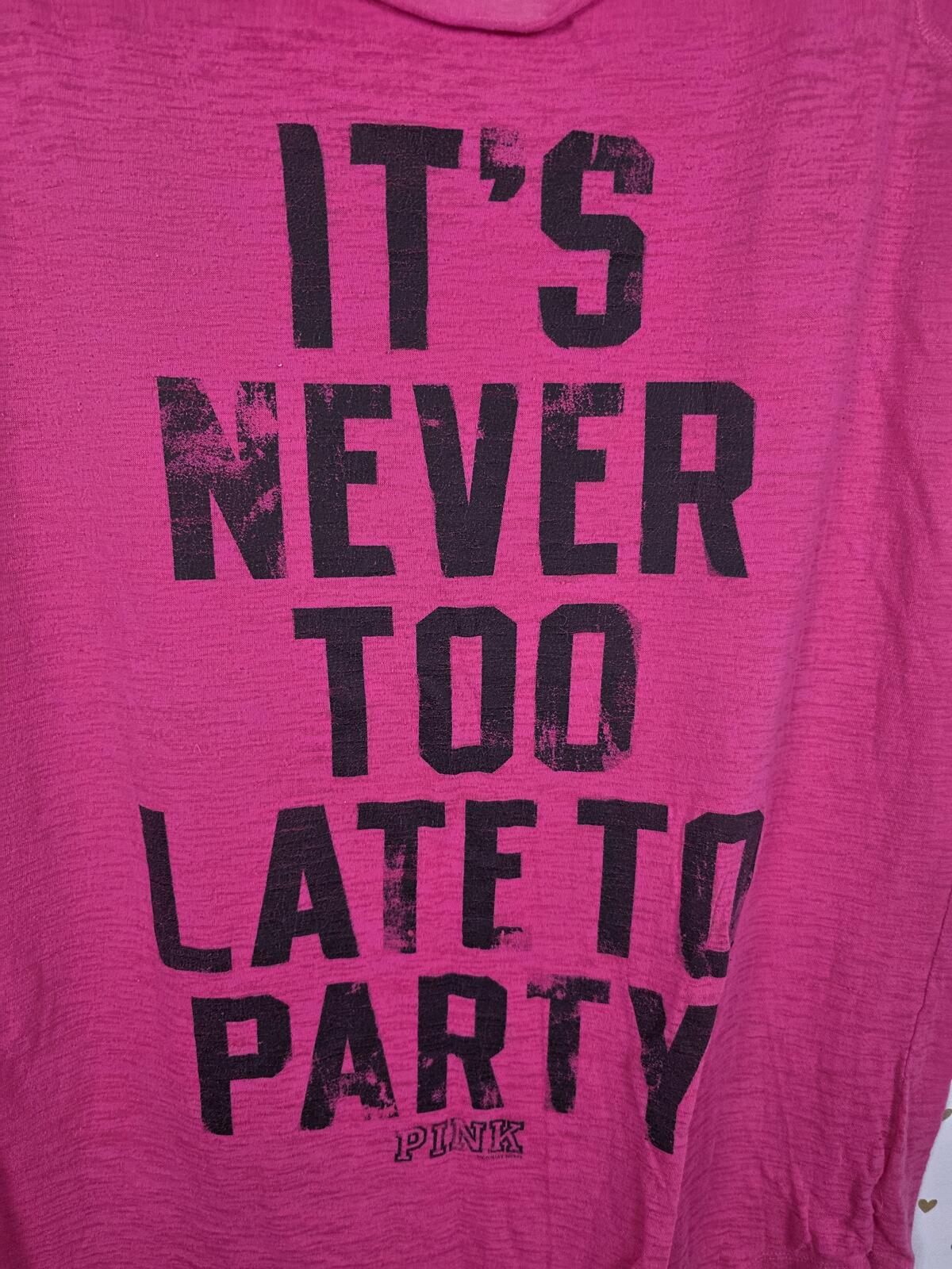 Victorias Secret PINK Vintage y2k NEVER TOO LATE TO PARTY Sleep Dress Nightgown