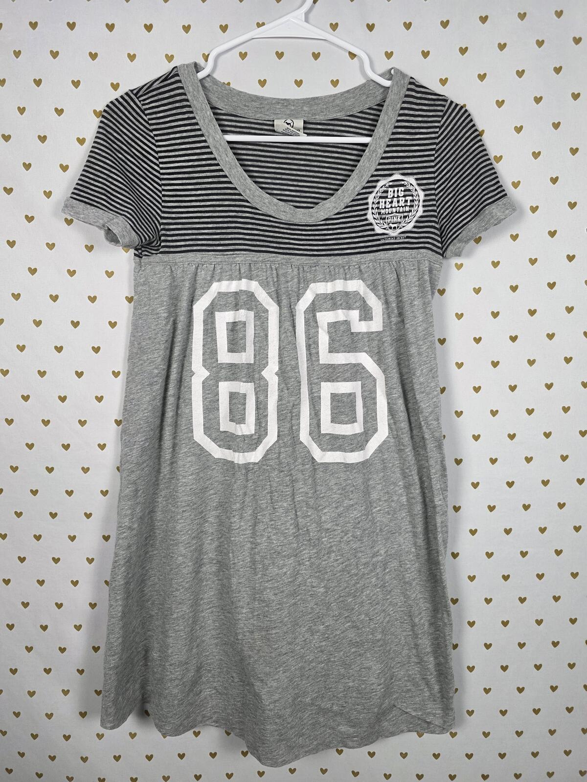 Victorias Secret PINK Vintage Babydoll Dress Long Shirt Striped 86 Y2k Small