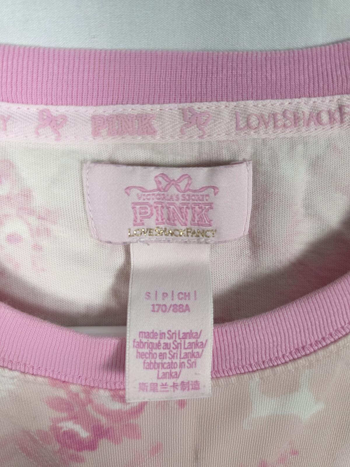 Victorias Secret PINK LOVESHACKFANCY Floral Campus Tee small  Logo Bows