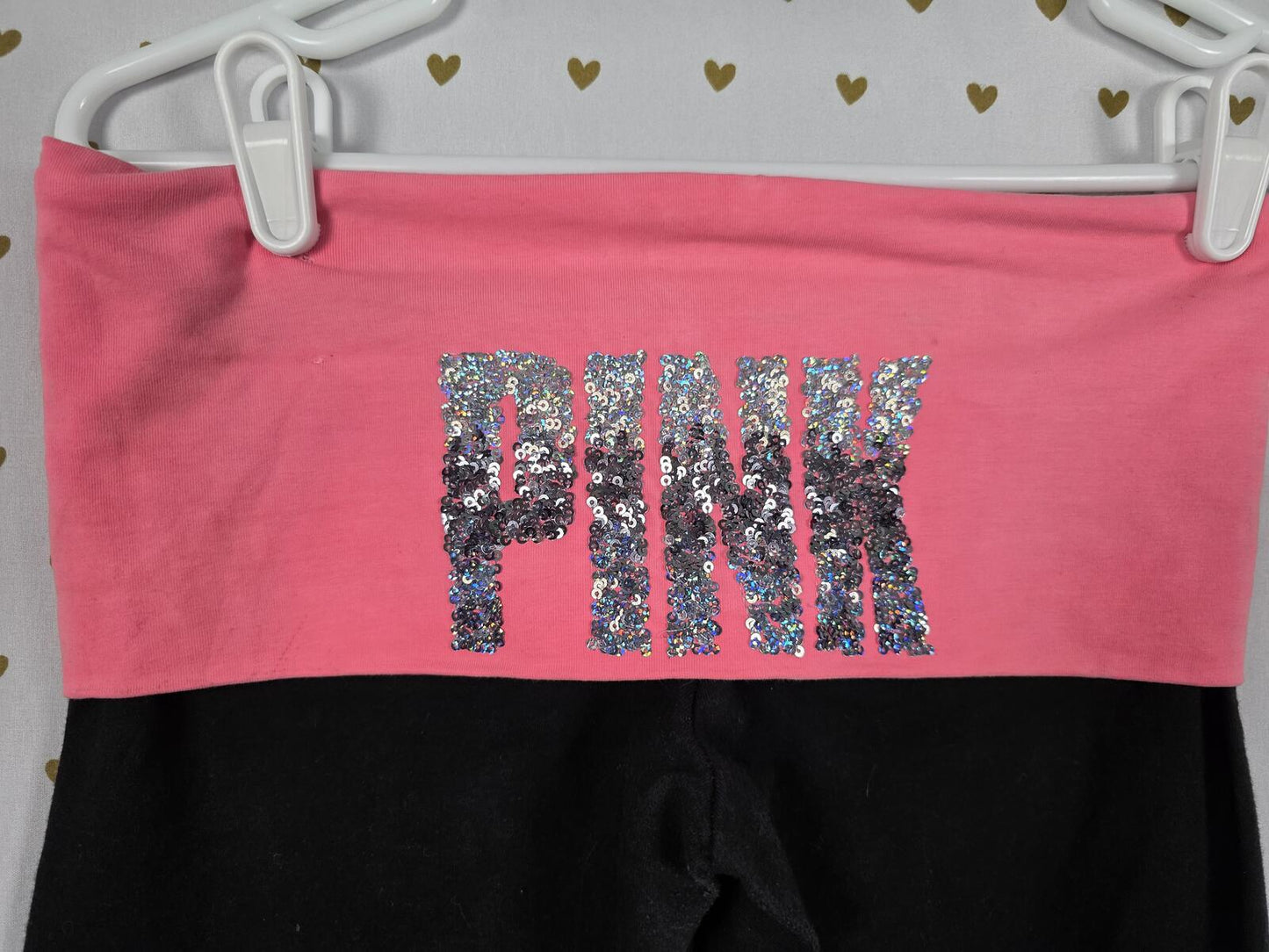 Victorias Secret PINK BLING Vintage Y2k Foldover Yoga Pants Skinny XS