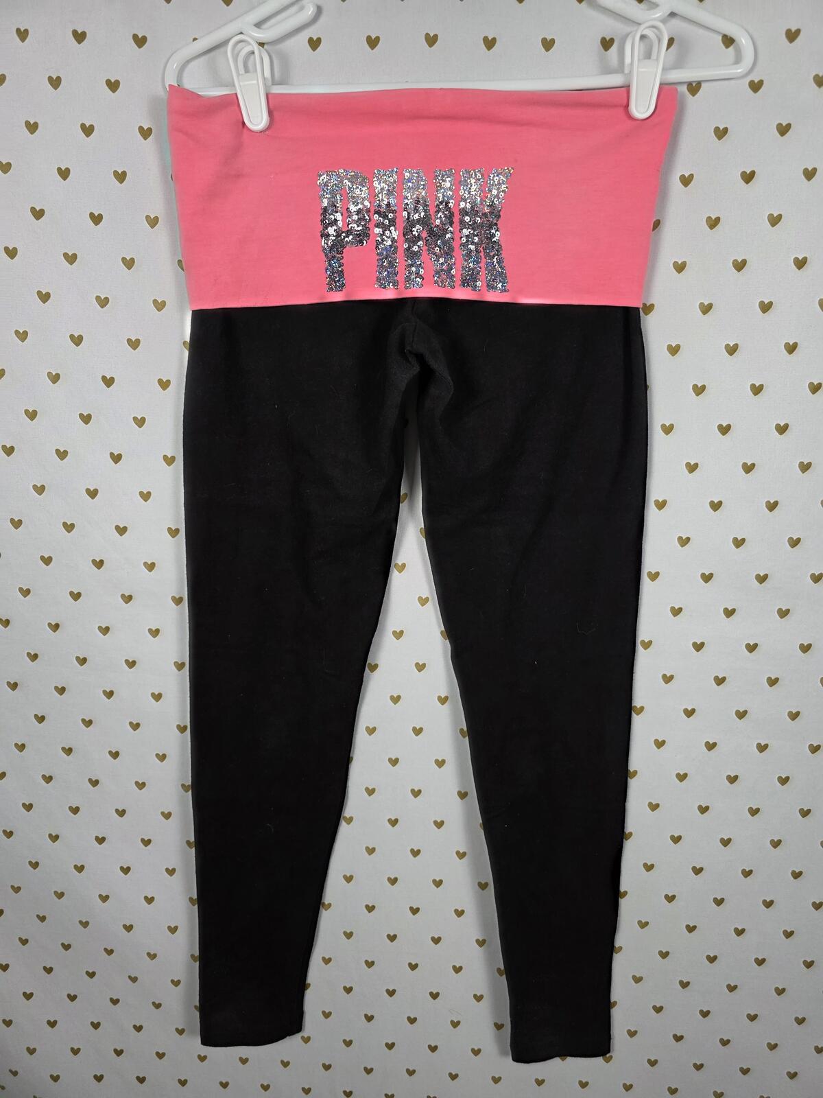 Victorias Secret PINK BLING Vintage Y2k Foldover Yoga Pants Skinny XS
