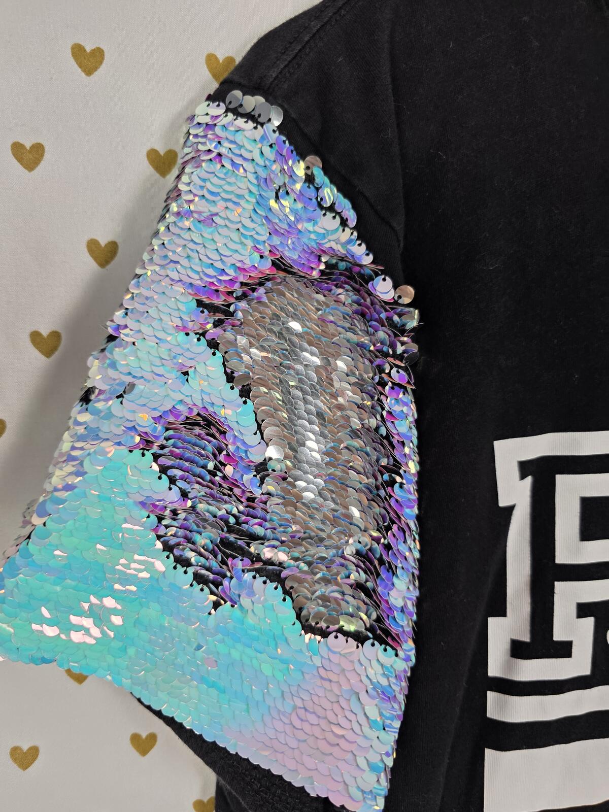 Victorias Secret PINK MERMAID Flip Bling Sequined SET S M Tee Yoga Pants HTF