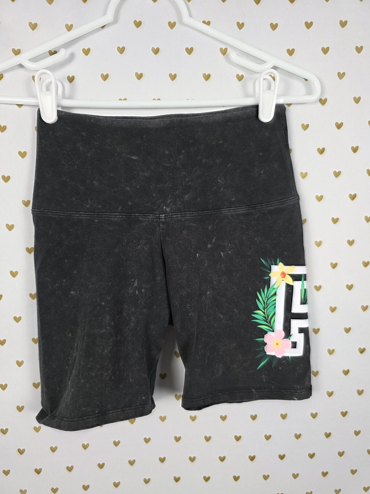 Victorias Secret PINK Vintage Hawaiian Logo Tee Shirt Bike Shorts SET XS SMALL