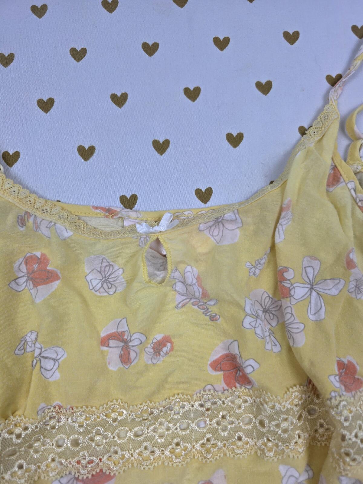 Victorias Secret Vintage ANGELS Medium Yellow Soft Sleep Dress Nightie Y2 MODAL